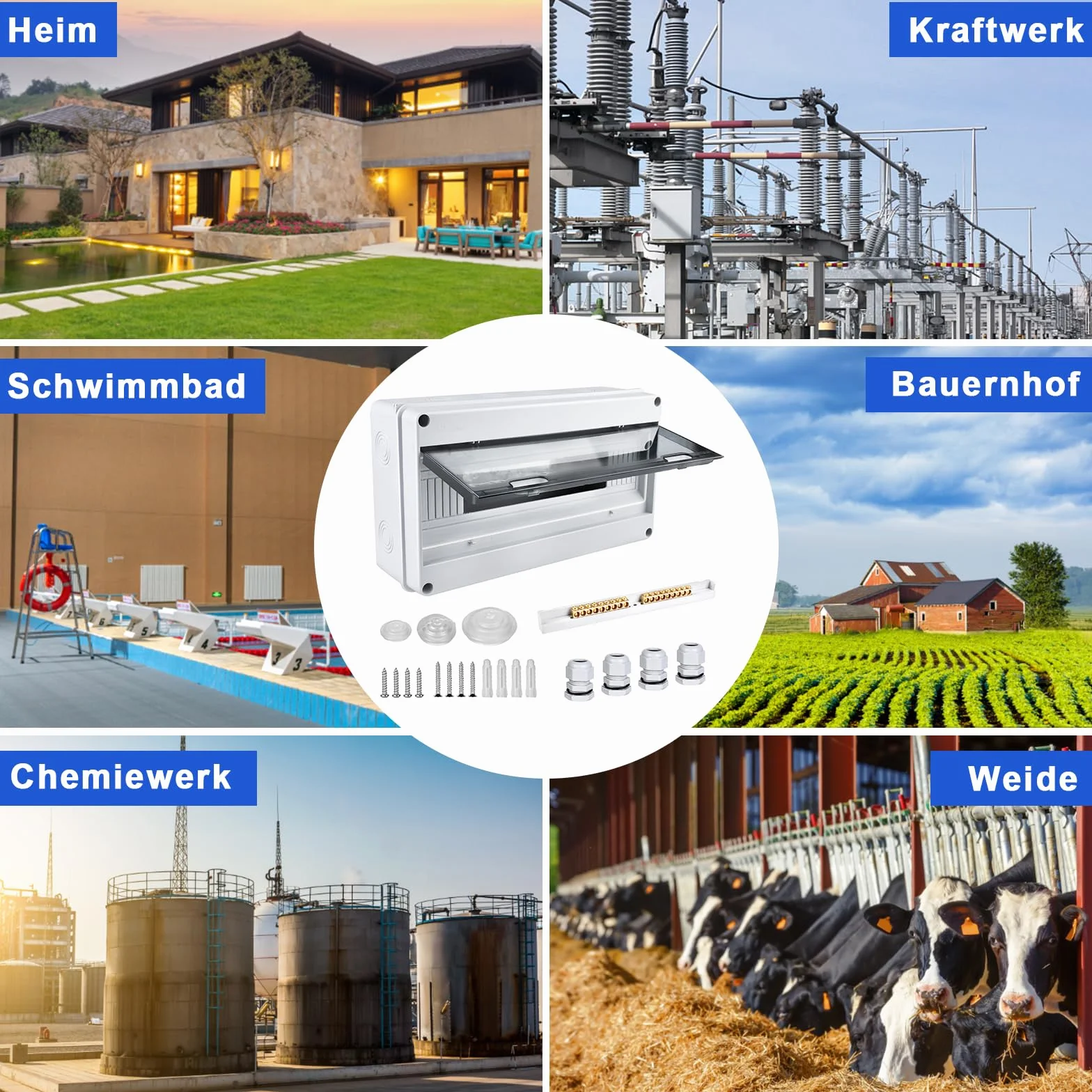 Tableau de distribution électrique IP65 18 modules HOSPAOP en saillie