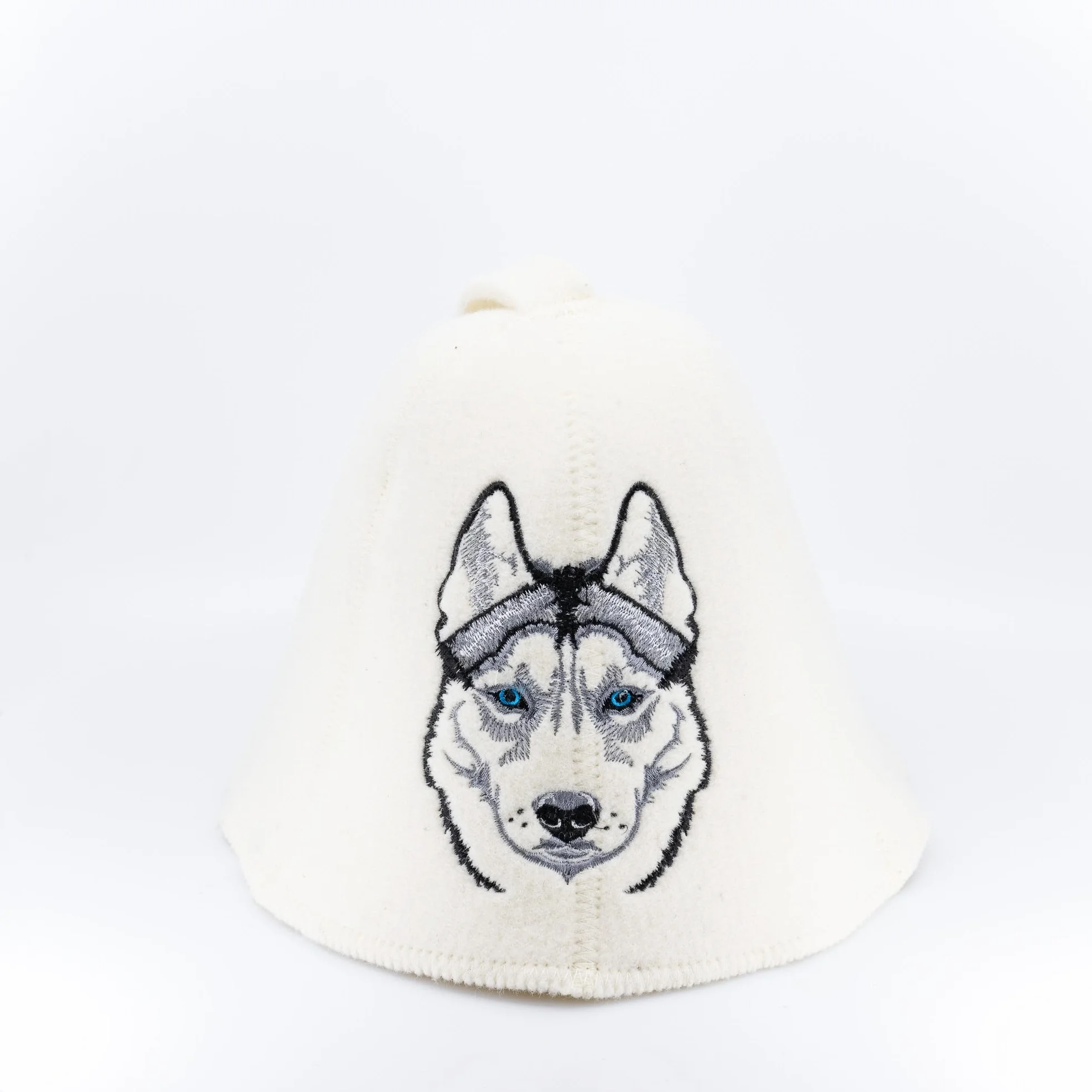 Chapeau de Sauna Sauna Husky Blanc - Feutre de Laine Biologique