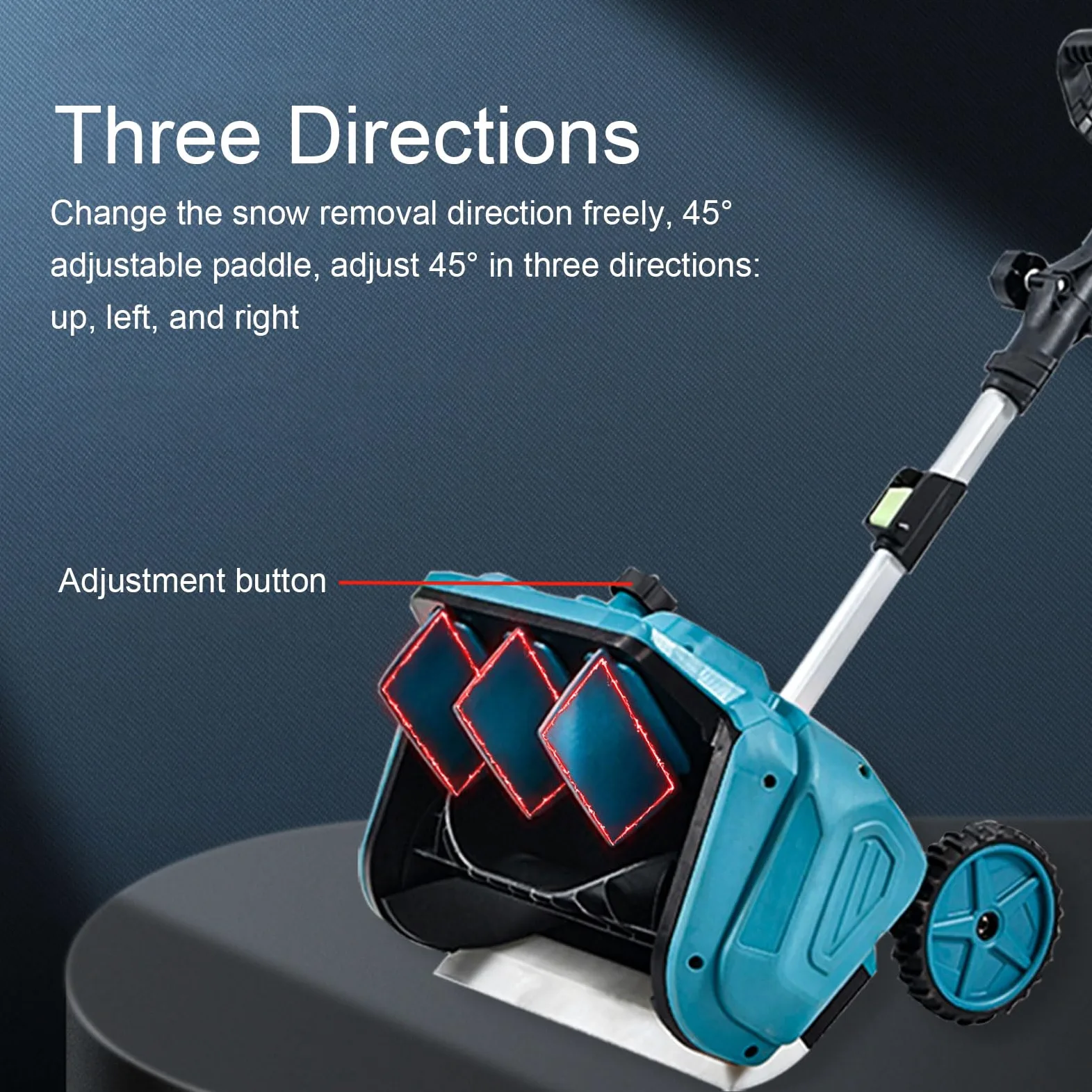 YWBL-WH Snow Snow Phelg Battery Powered Snow Lancers 16 Pouces Largeur de Nettoyage Capacité de Lancer 3 Réglage de la Direction pour BL1815 BL1820 BL1830 BL1840 BL1850 BL1860