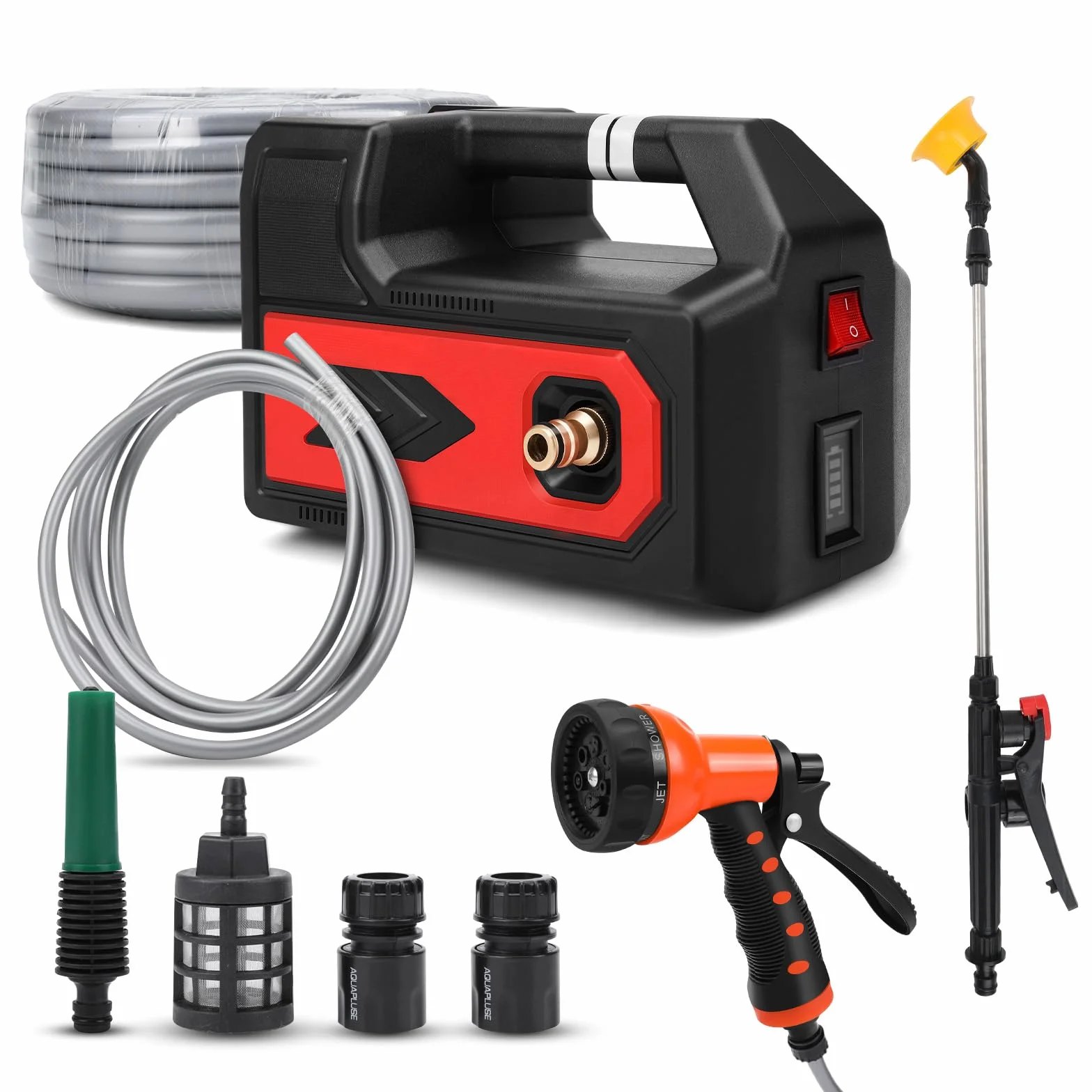 Roadtime Pompe Auto-amorçante Portable pour Makita 18 V, Pompe de Jardin électrique, Auto-amorçage Pompe à Eau sans Fil,10 Modes,avec Tuyau d'évacuation d'eau de 20 mètres(Pas de Batterie)