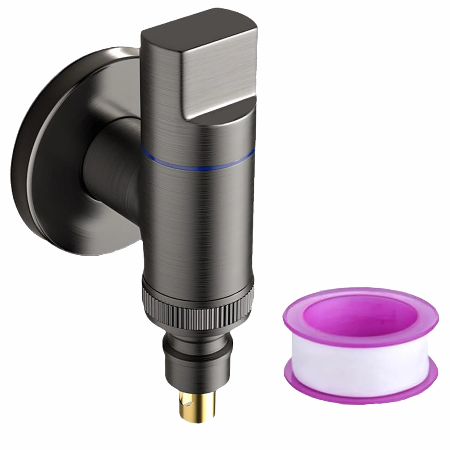 Robinet de Machine à Laver 1/2 3/4 Noir Vanne d'Angle Acier Inoxydable