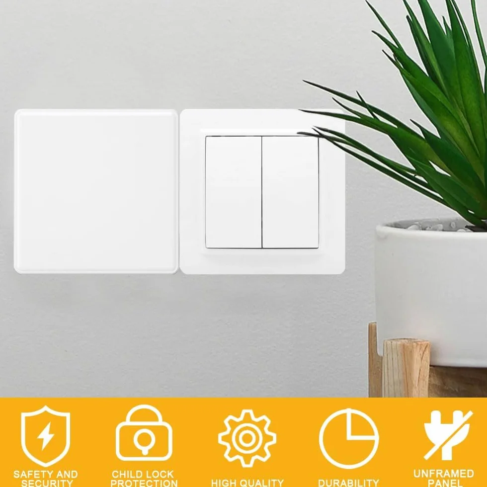 Plaques Murales Vierges 8.6 x 8.6 cm Cache Prise Murale Double Blanc
