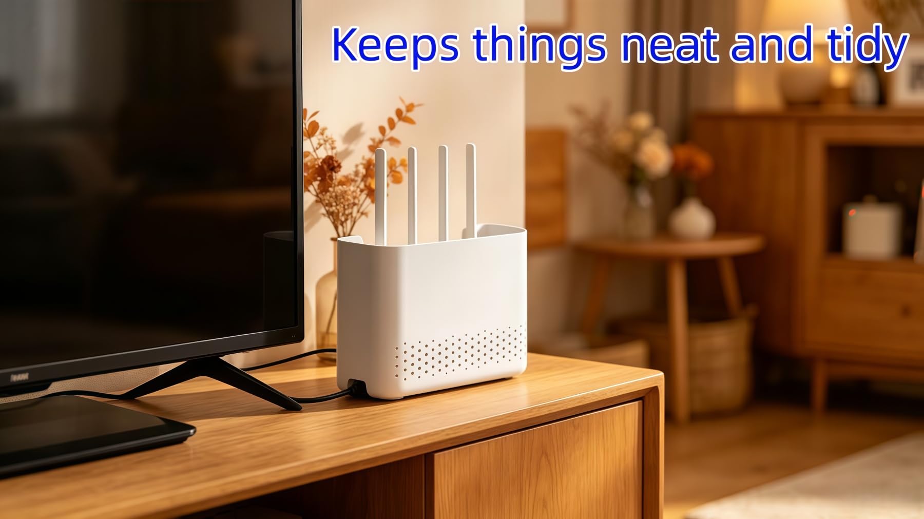 Sleek No-Drill Wall-Mounted Router Organizer