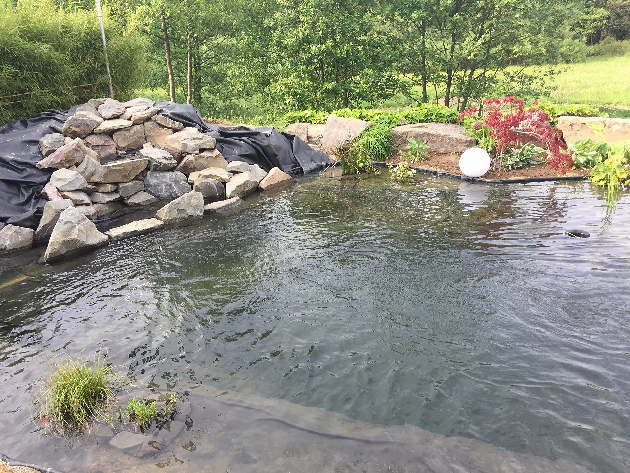 Bâche de bassin PVC 3m x 8m 1.0mm noire pour bassin de jardin