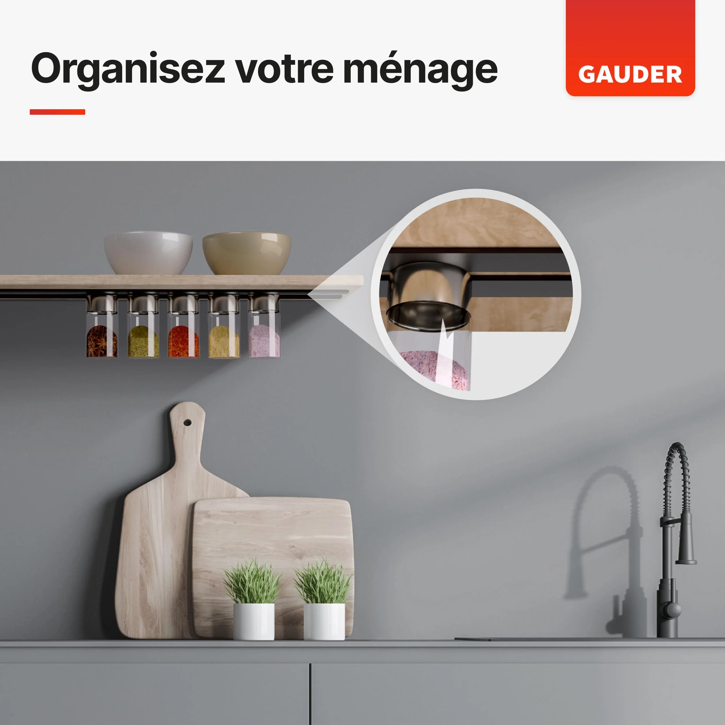 GAUDER Bande Magnétique Autocollante Forte Mousse Adhésive Ruban Découpable Haute Adhérence 6 m x 15 mm