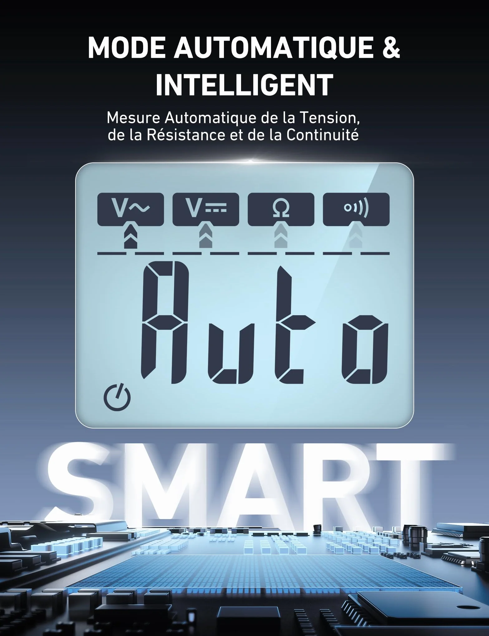 AstroAI Multimètre Numérique Intelligent 4000 Comptes, Voltmètre Précis, Gamme Automatique AC/DC, Tension sans Contact