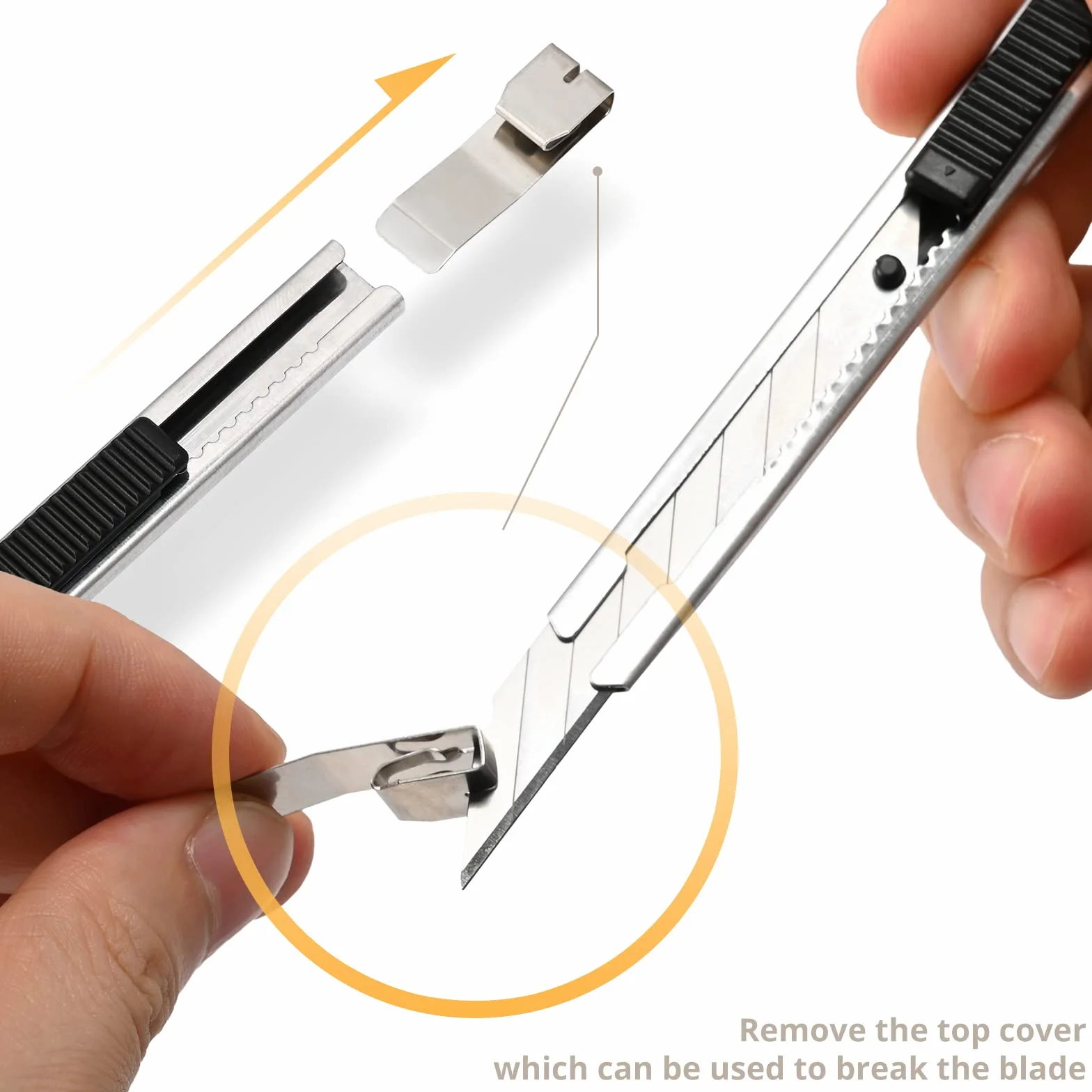Ehdis Cutter 9mm 50 Lames de Rechange 30 Degrés Slim Gaine Acier Inoxydable Coupe-Boîtes Verrouillable