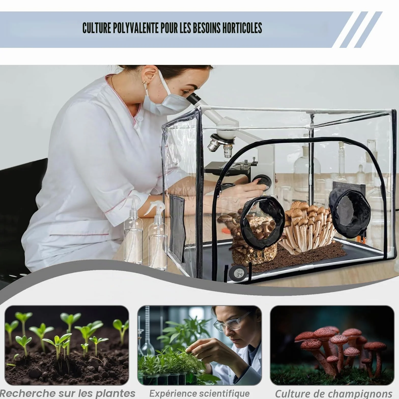 Champignon Mycologie Hotte Stations de Propagation Kit de Culture Tente De Culture De Champignons Portable Et Pliable Boîte de Culture de Chambre de Fructification