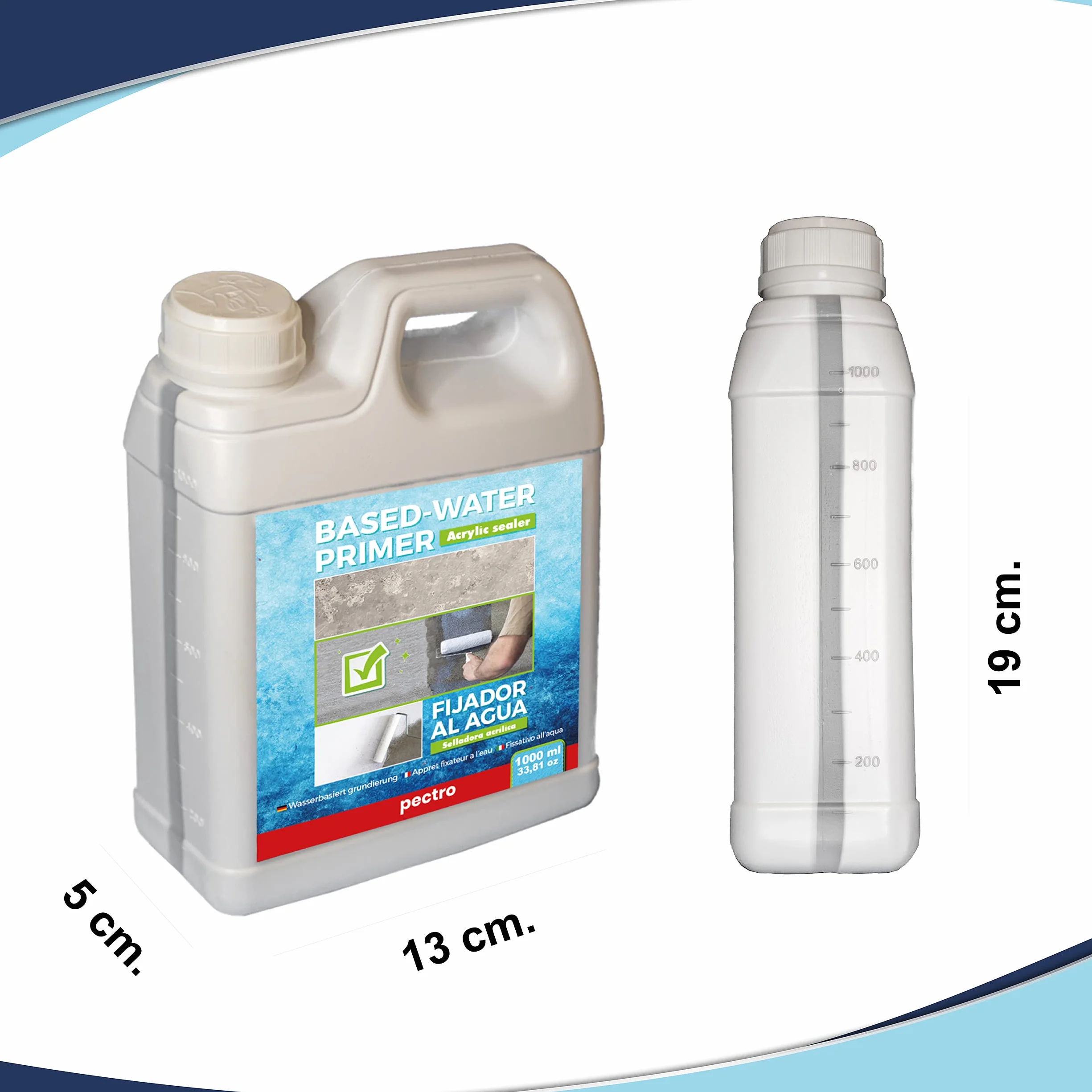 PECTRO Primaire d'accrochage peinture murs 1000ml - Apprêt fixateur à l'eau