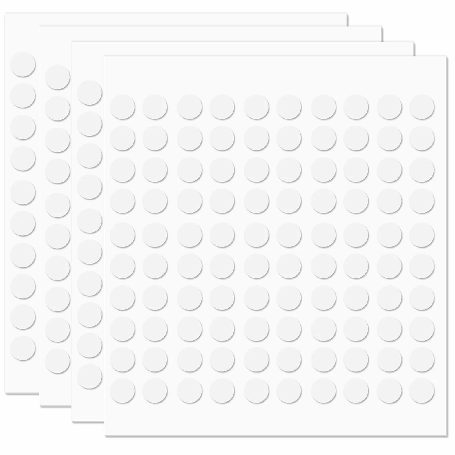 Pastille Double Face Transparent 10 mm 400 Pièces Adhésif Autocollant Rond