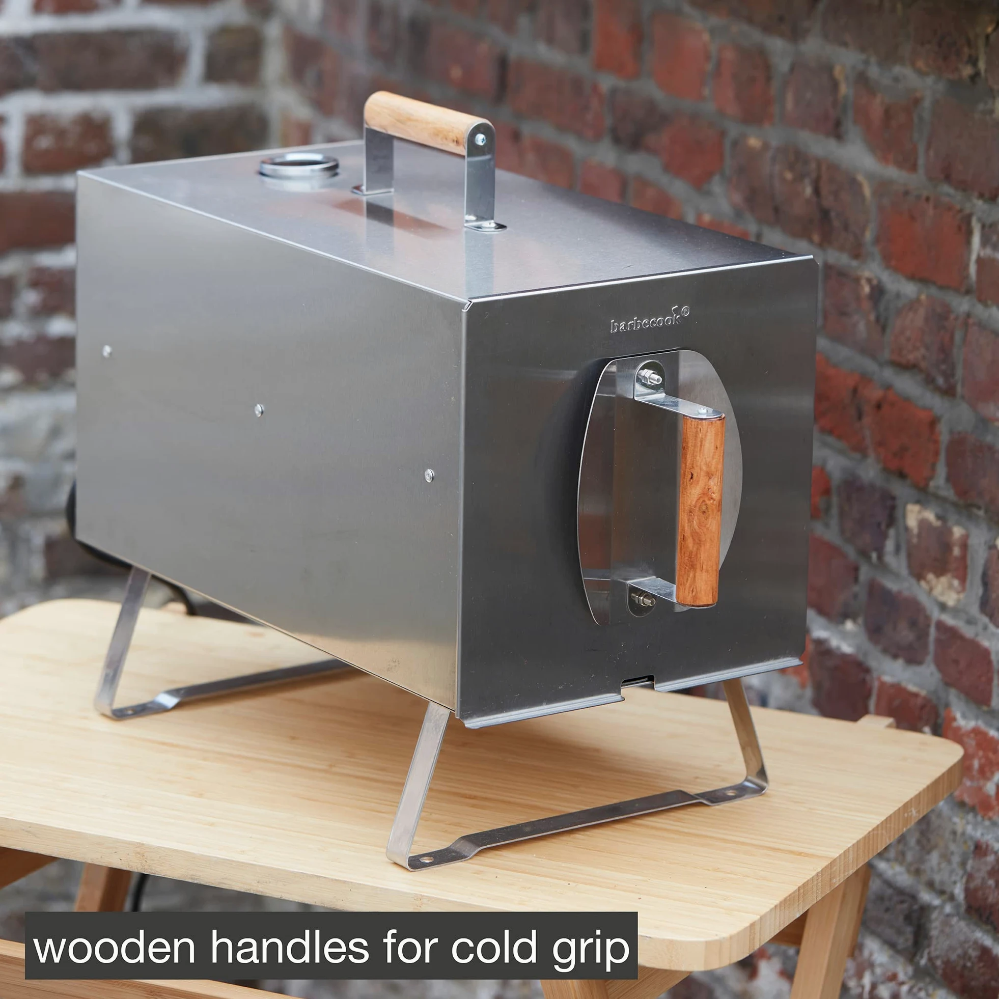 Barbecook fumoir électrique Otto en inox pour fumage à chaud, barbecue fumoir, 26x26x47cm