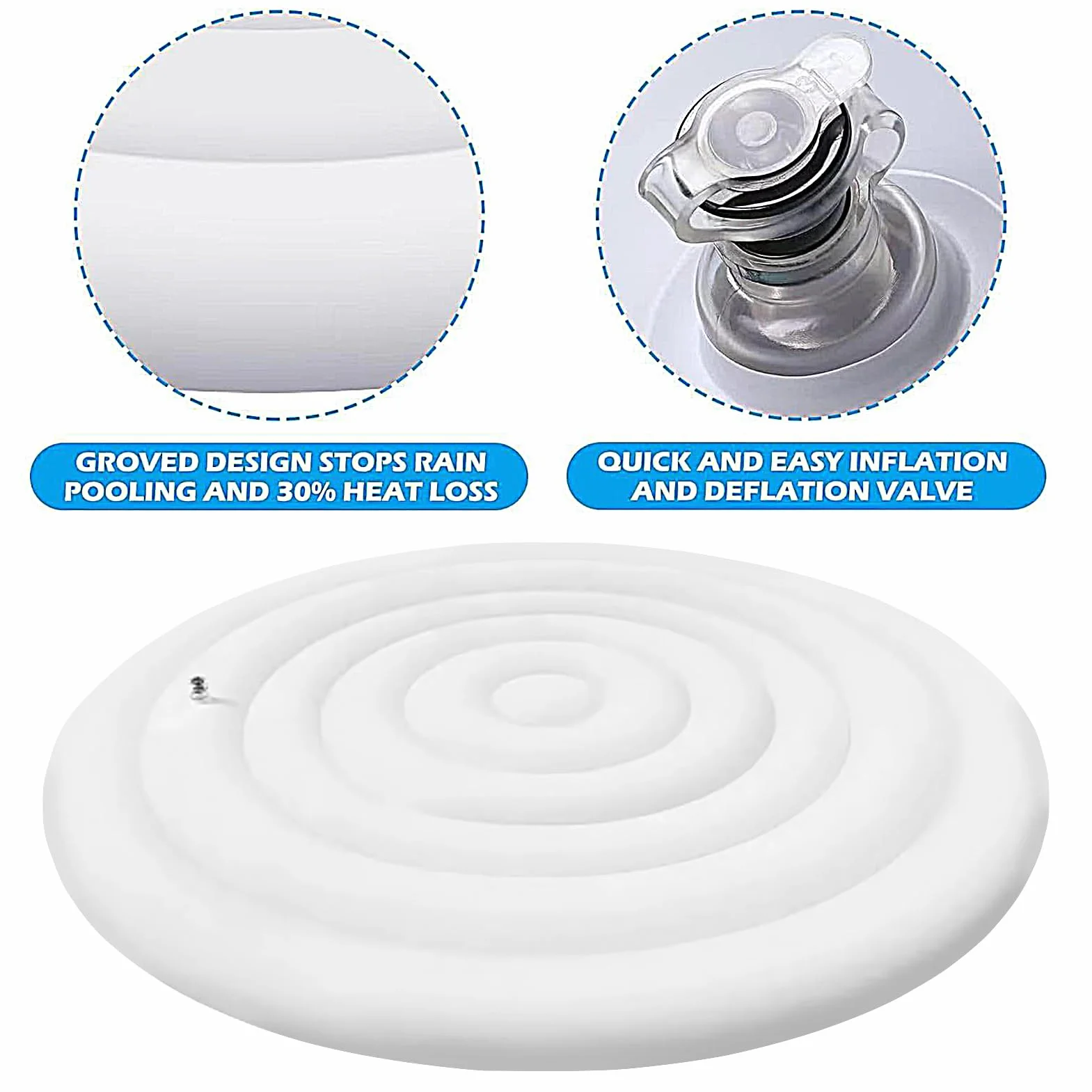 Housse de Protection pour Gonflable Ronde 145 cm avec Poignée, Protection Contre le Vent et Thermique