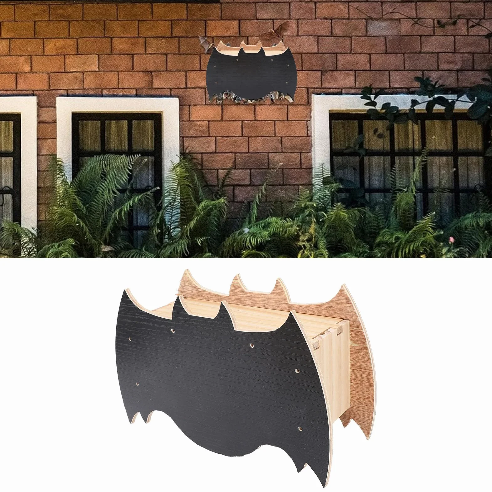 Maison de Chauve-Souris en Bois d'Érable 3 Chambres 22,5x12,9x8,5 cm Extérieur Résistant aux Intempéries