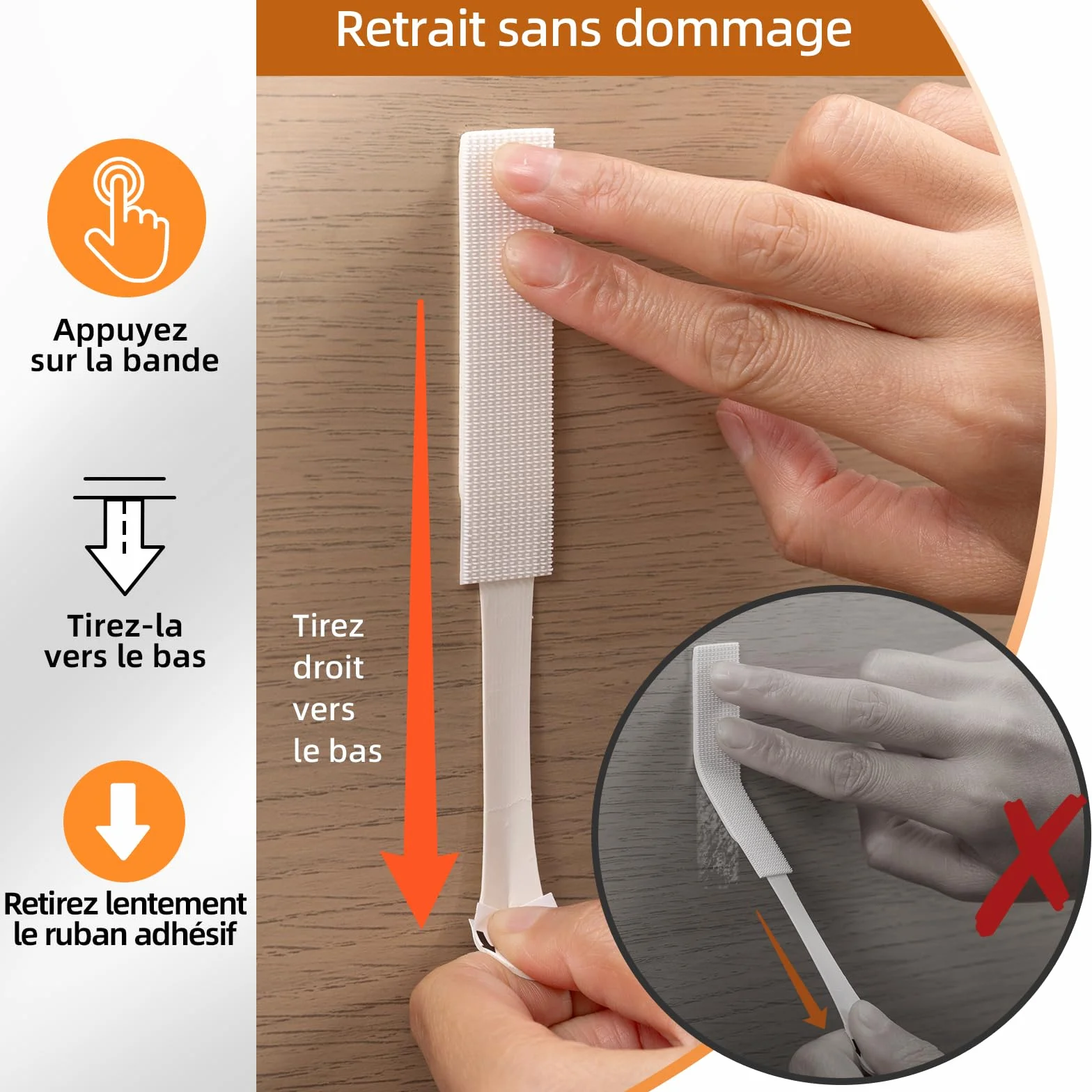 Trilancer Languettes Accroche Tableaux 20 Paires (40 Bandes) Fixation Sans Dommage Sans Clous Bandes Adhésives Forte Tenue pour Cadre Murale Décoration