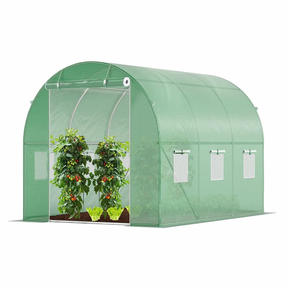 VOUNOT Serre de Jardin Tunne 6m2 Acier galvanisé Verte Maraichère