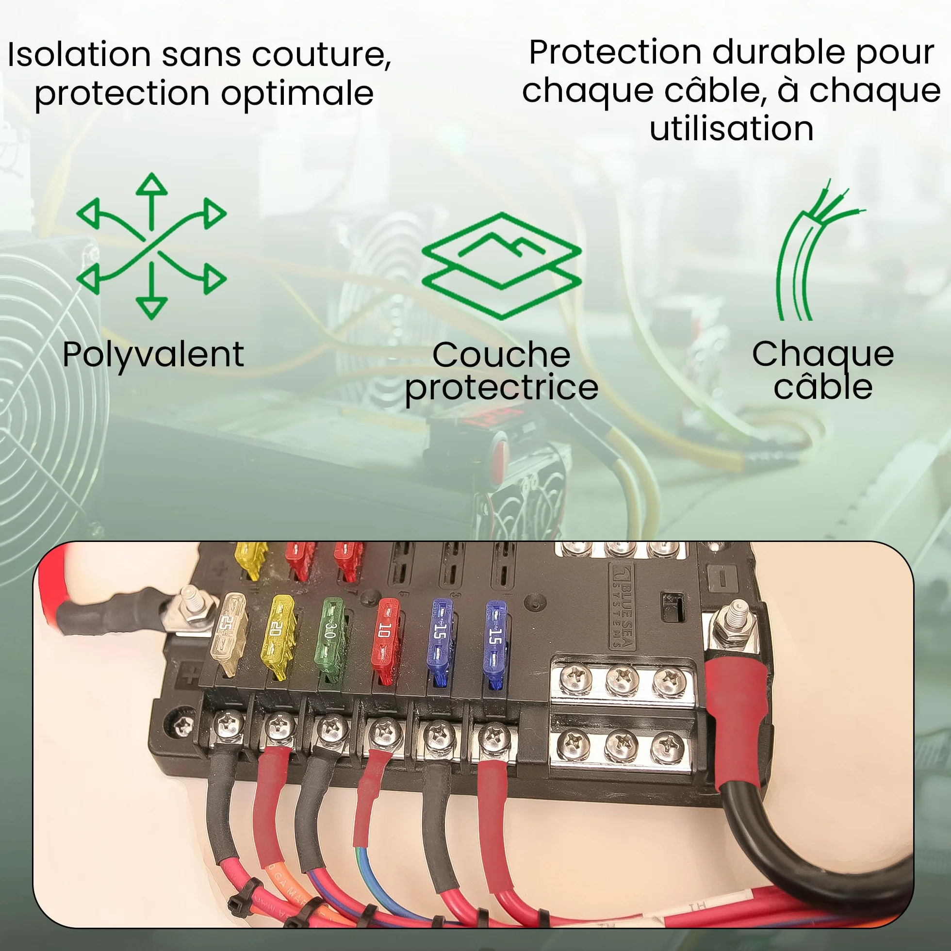 Offgridtec Tube thermorétractable Bleu 5 m 9,5 mm > 4,8 mm