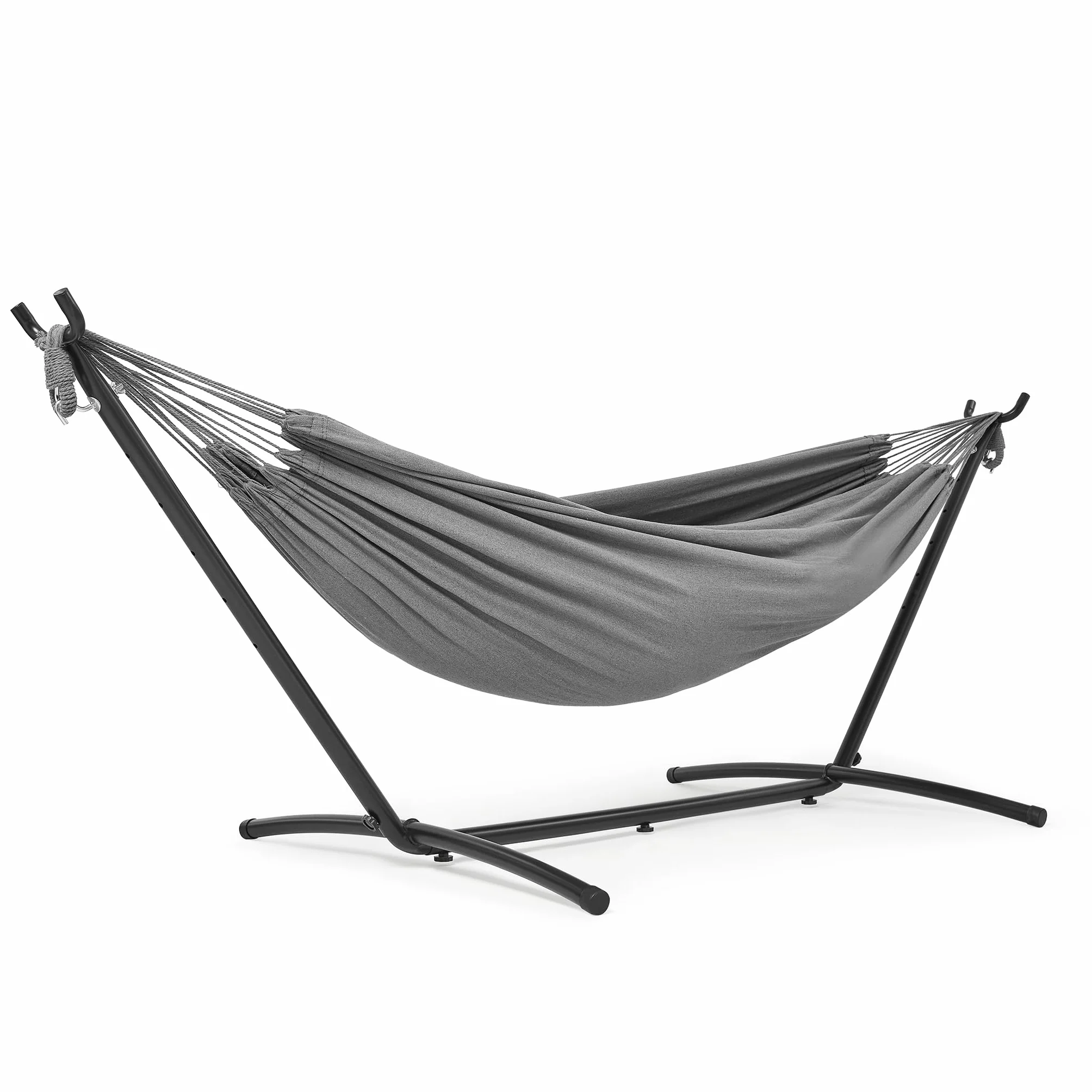 Mondeer Hamac avec Support d'extérieur de Camping Portable, 200 kg Capacité de Charge, Grise