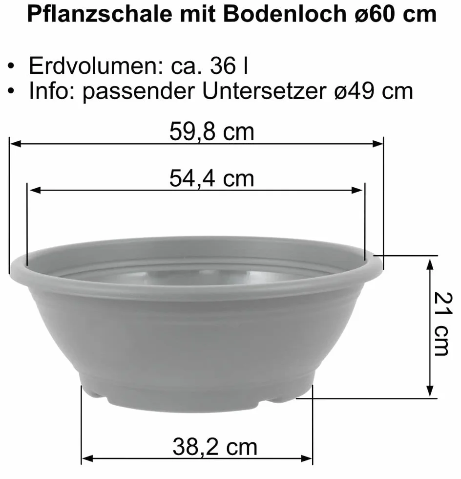 Bac à plantes MePla Ø 60 cm anthracite résistant aux intempéries UV
