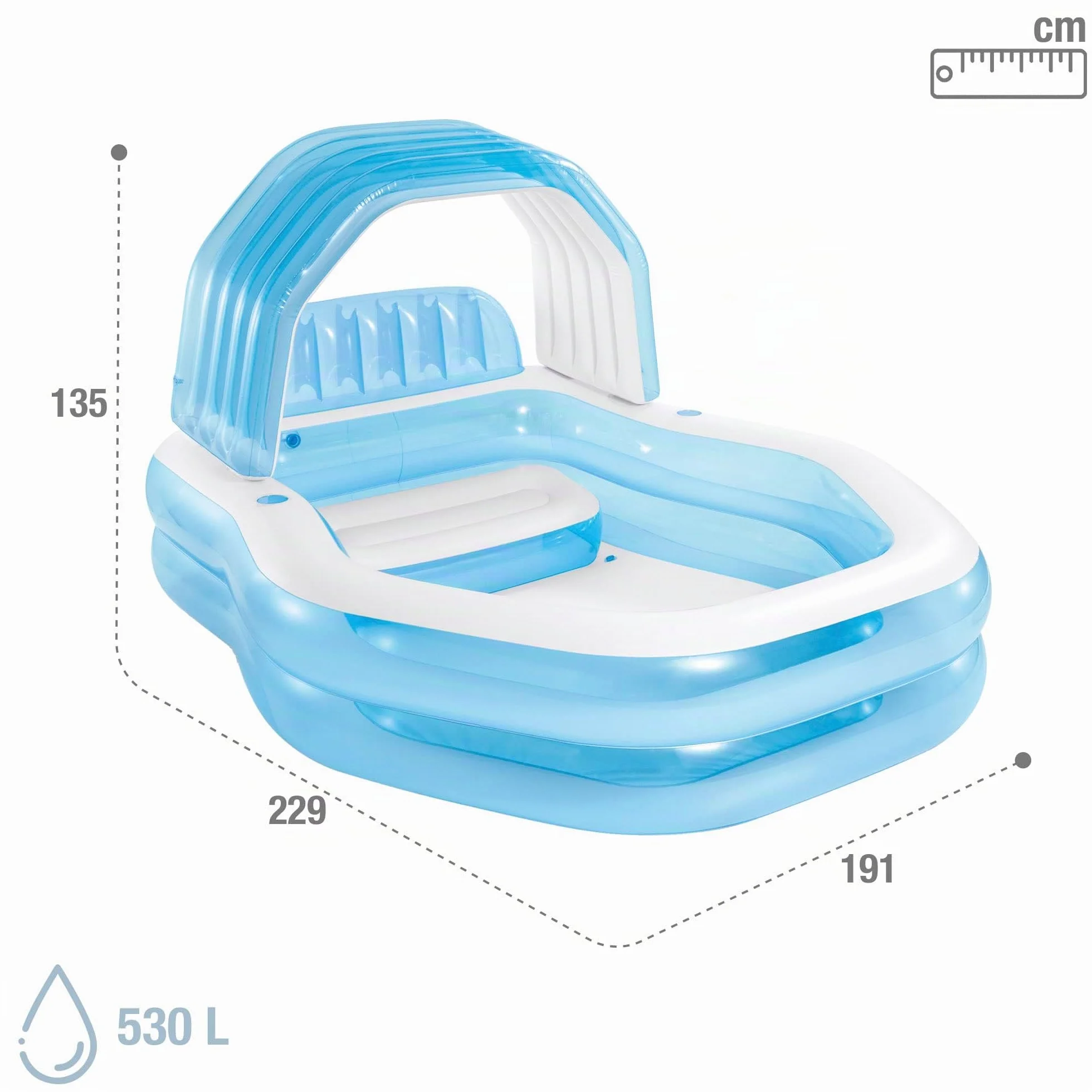 Intex Swim Center 57186NP Parasol Gonflable pour Piscine 229 x 191 x 135 cm