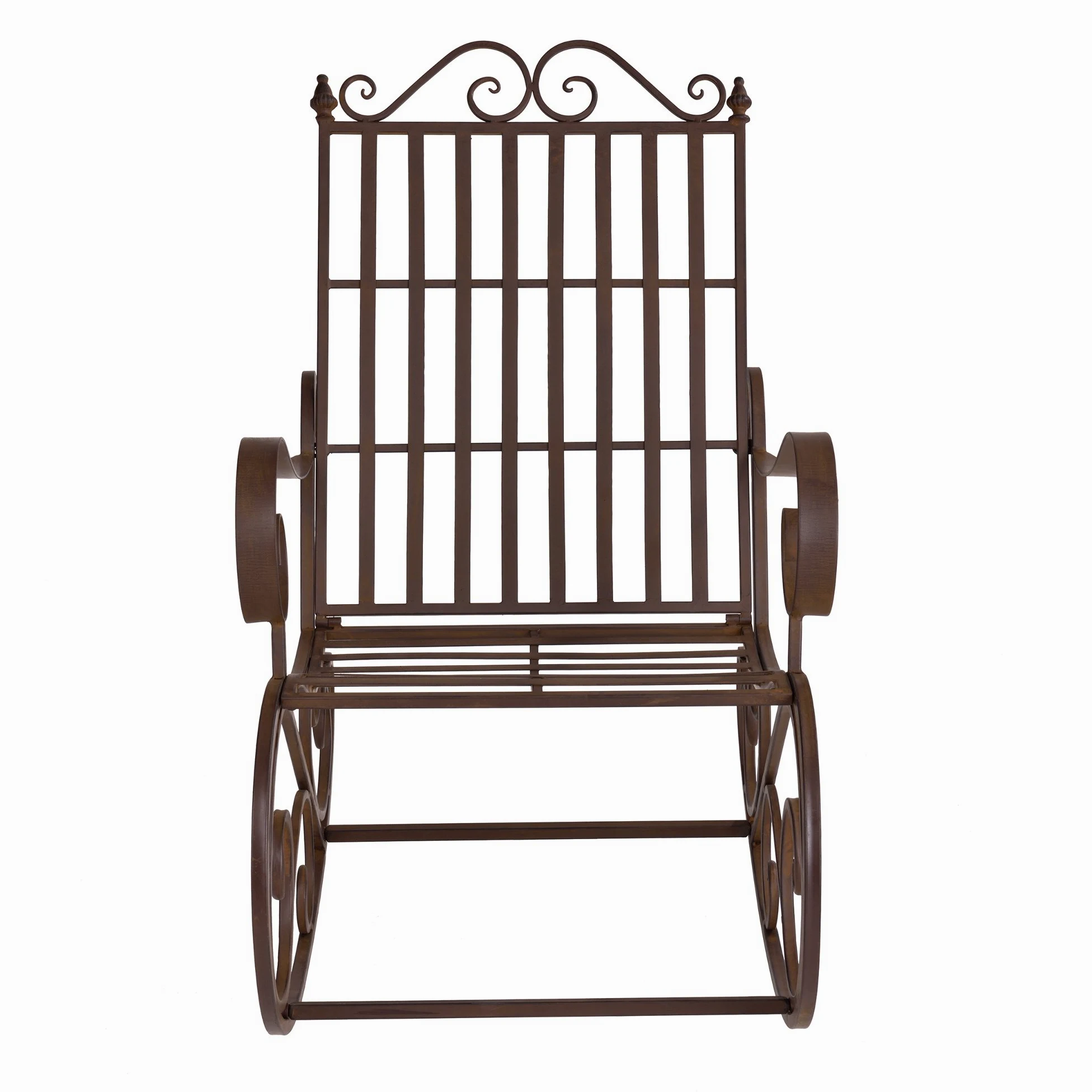 [en.casa] Fauteuil à Bascule de Jardin Vintage Robuste Meuble Design pour Usage Extérieur Métal 92 x 59 x 90 cm Bronze