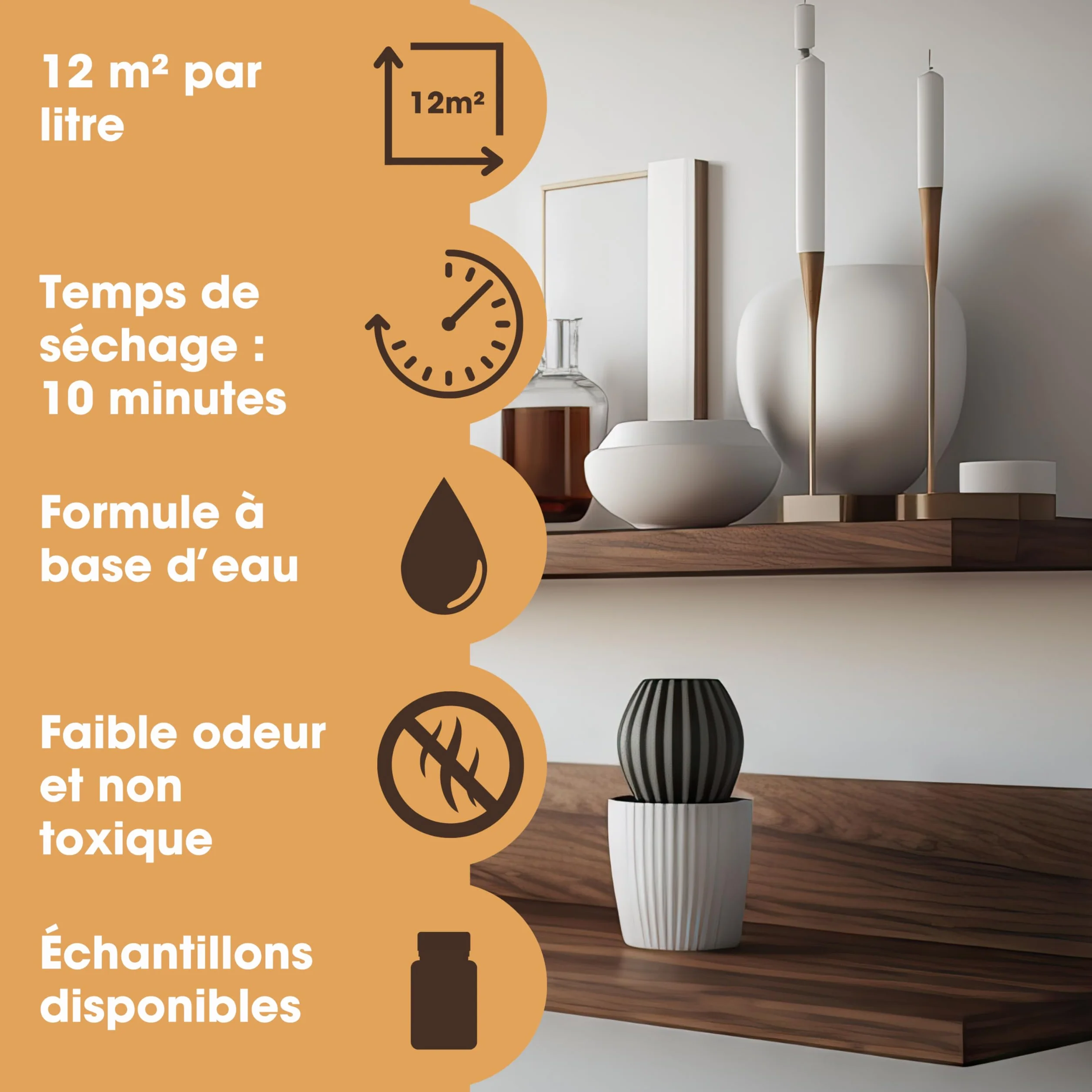Teinte à Bois Furniture Clinic Chêne foncé Séchage Rapide Haute Concentration Base d'Eau 250ml