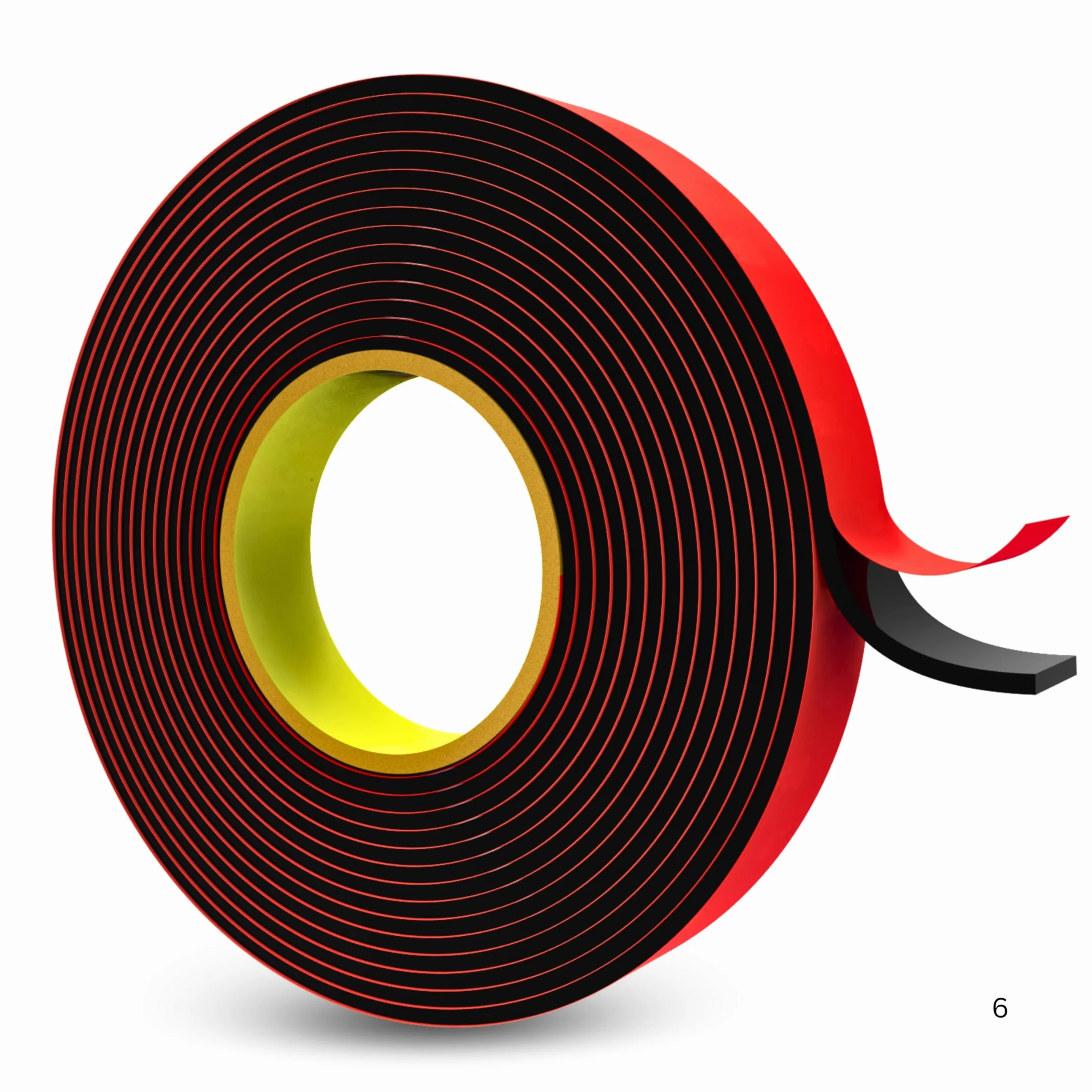 Ruban adhésif double face professionnel en mousse acrylique viscoélastique 5 mm x 5 m Noir