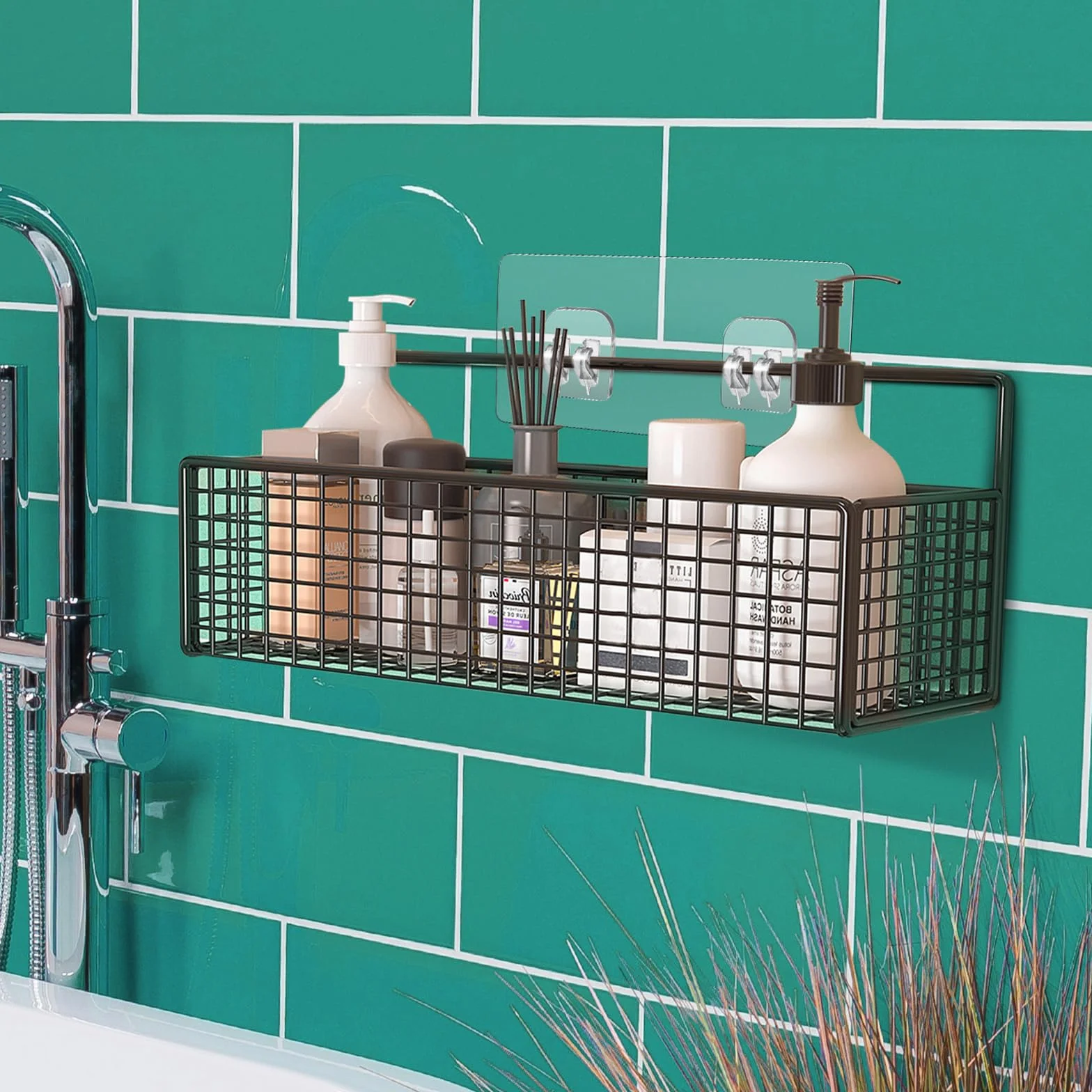 Lot 4 Adhésifs Rechange Support Douche Crochets Puissants Angle Étagère Salle Bain Panier Porte Savon