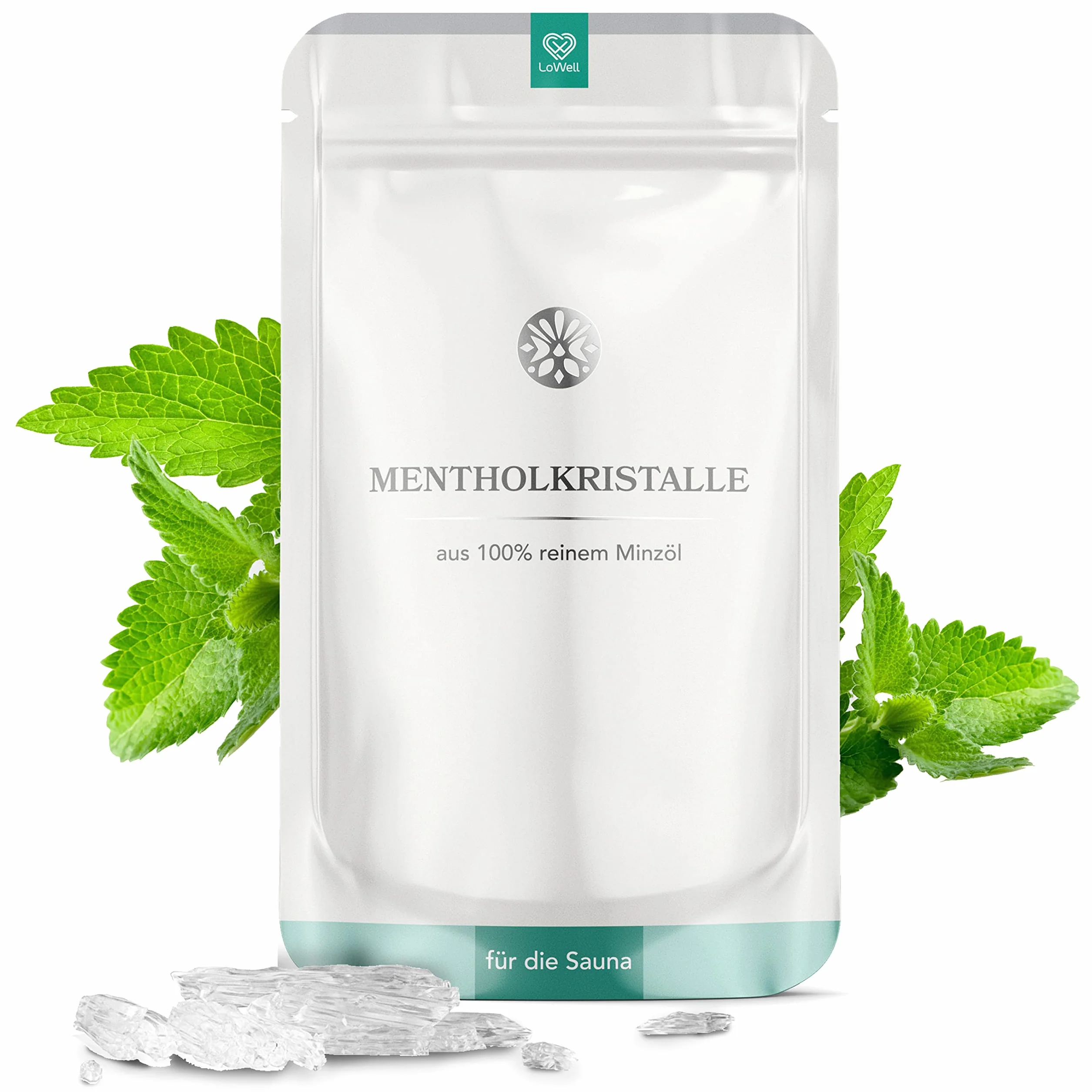 LoWell Cristaux de menthol 100% menthe pure pour sauna - Sachets refermables