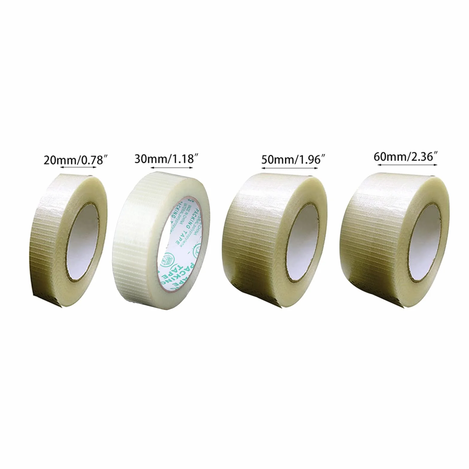 Ruban de cerclage renforcé en fibre de verre transparent bidirectionnel