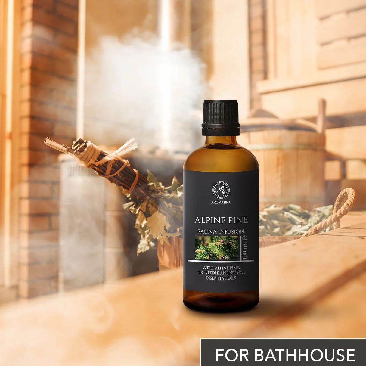 Huile Essentielle de Pin Alpin Infusion pour Sauna 100ml - Arôme de Conifère pour Sauna - Aromathérapie Relaxation