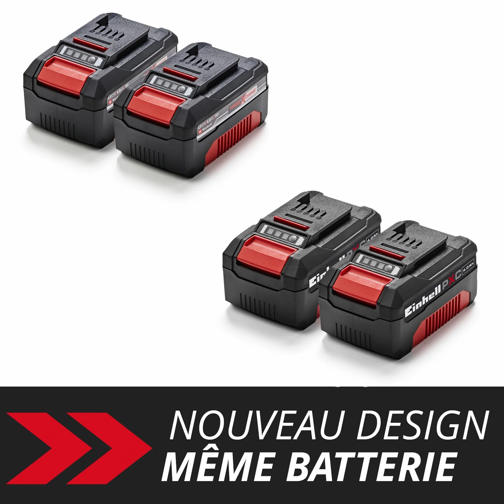 Einhell Système à double batterie 4,0 Ah Twinpack Power X-Change Li-Ion 18V 2x 4,0 Ah PXC