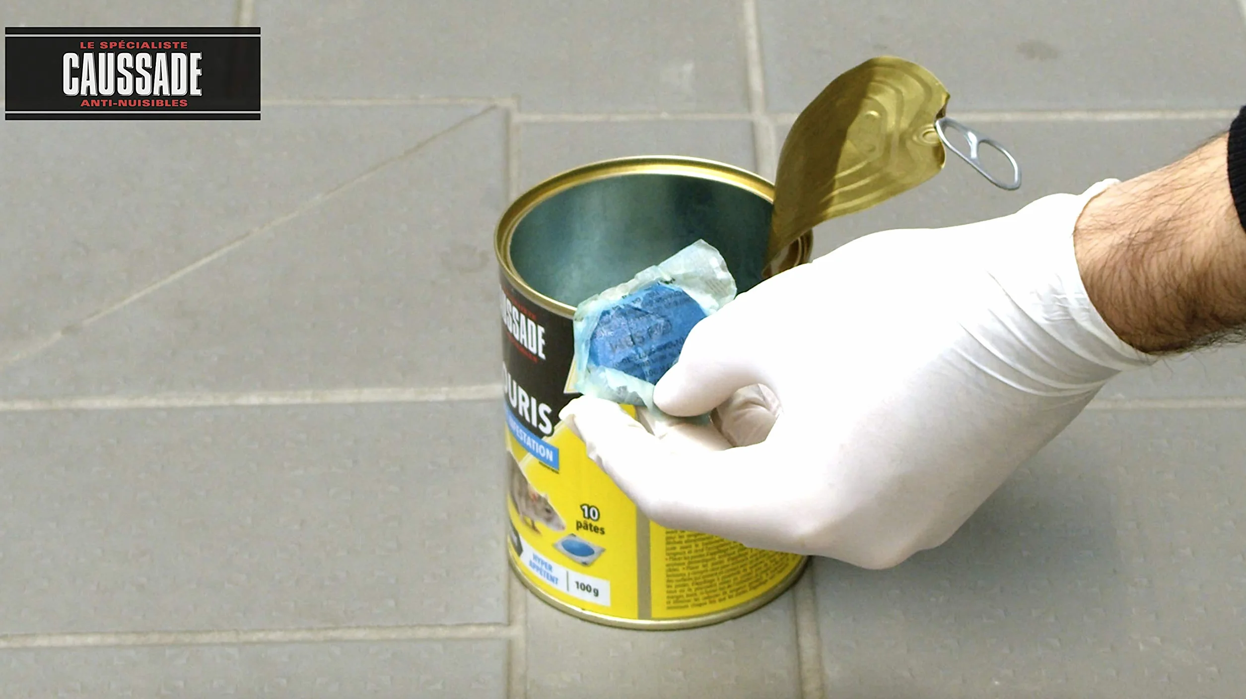 Caussade Anti-Souris - Forte Infestation - Lieux secs & humides - 10 Sachets pâtes - Prêt à l'emploi - Une Ingestion Suffit - Fabriqué en France - 100g - CASAPT10N