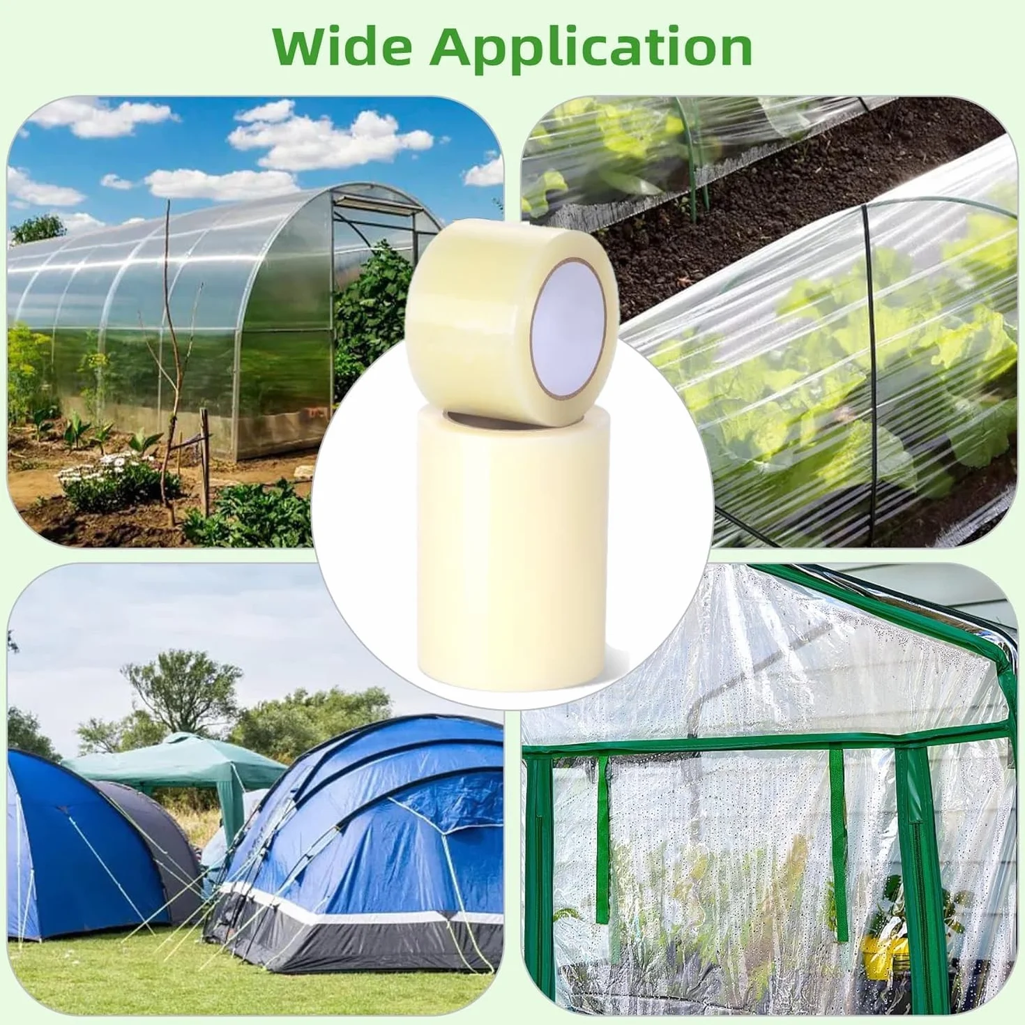 KAHEIGN 15cm x 25m Ruban de Réparation Transparent pour Serre et Polytunnel - 6mil en Polyéthylène - Scellage et Couture
