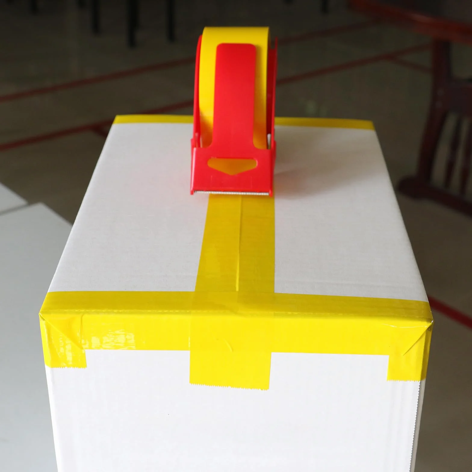 BOMEI PACK Ruban d’emballage 66m x 48mm 3 rouleaux avec dévidoir adhésif fort Jaune