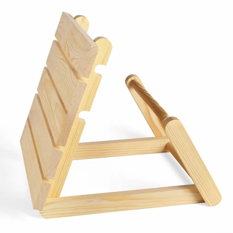 Oreiller repose-tête ergonomique en bois pour hammam spa sauna