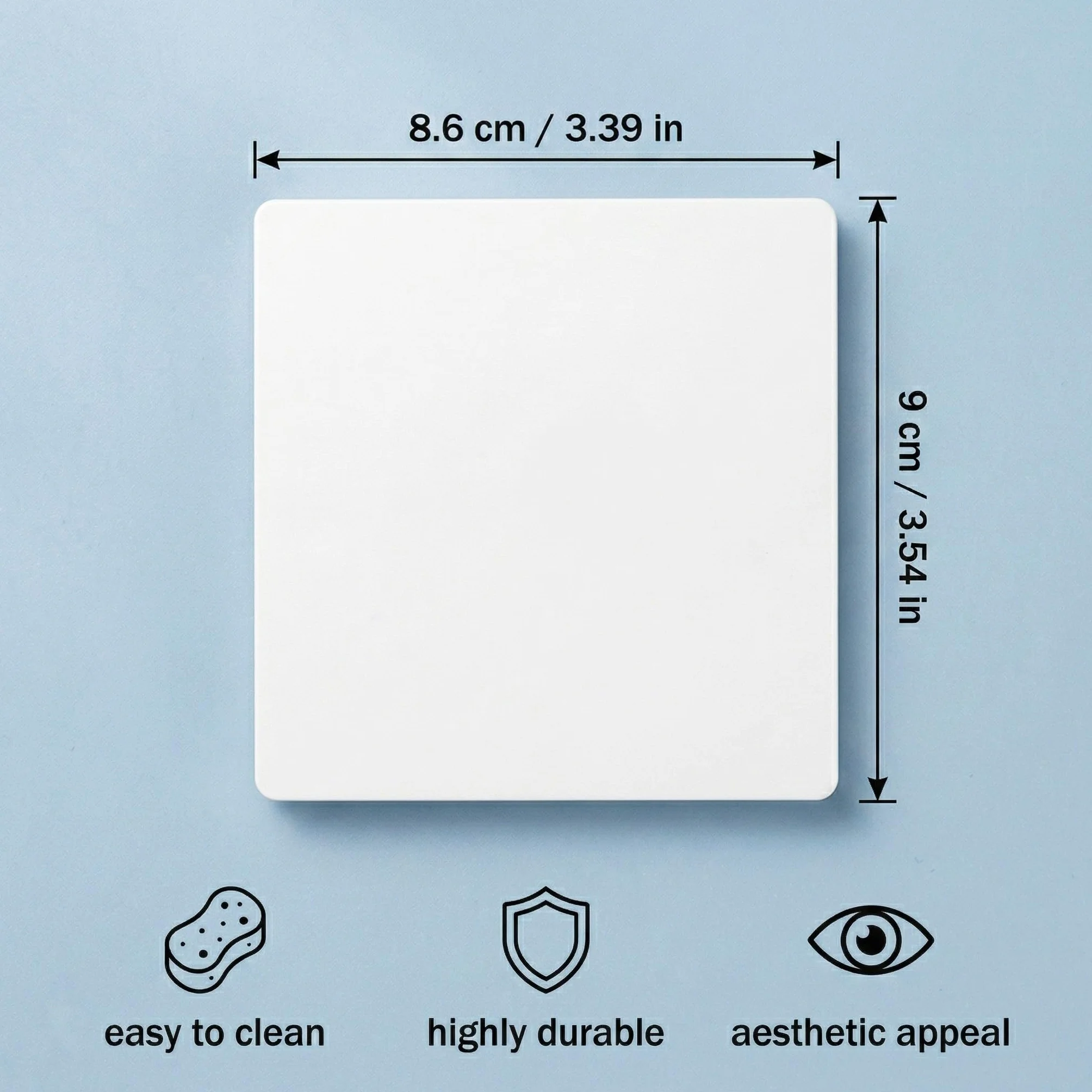 Cache Prise Trou Murale Compteur Electrique 86x86mm, 2 Pièces Multiprise Plate pour Prises Inutilisées