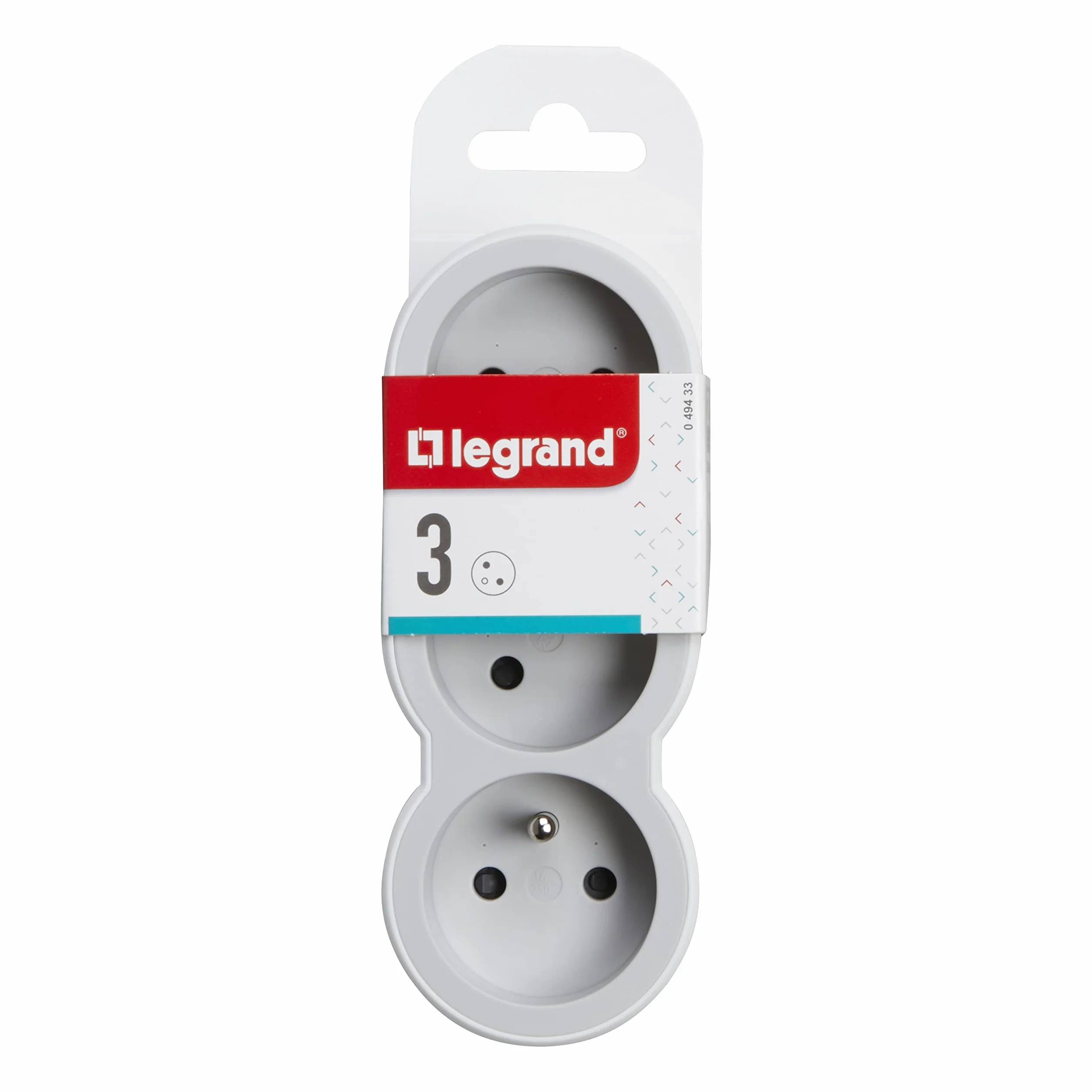 Legrand Fiche Multiprise Triplite 3 Prises Frontales Terre Sécurité Enfant Blanc Gris Clair