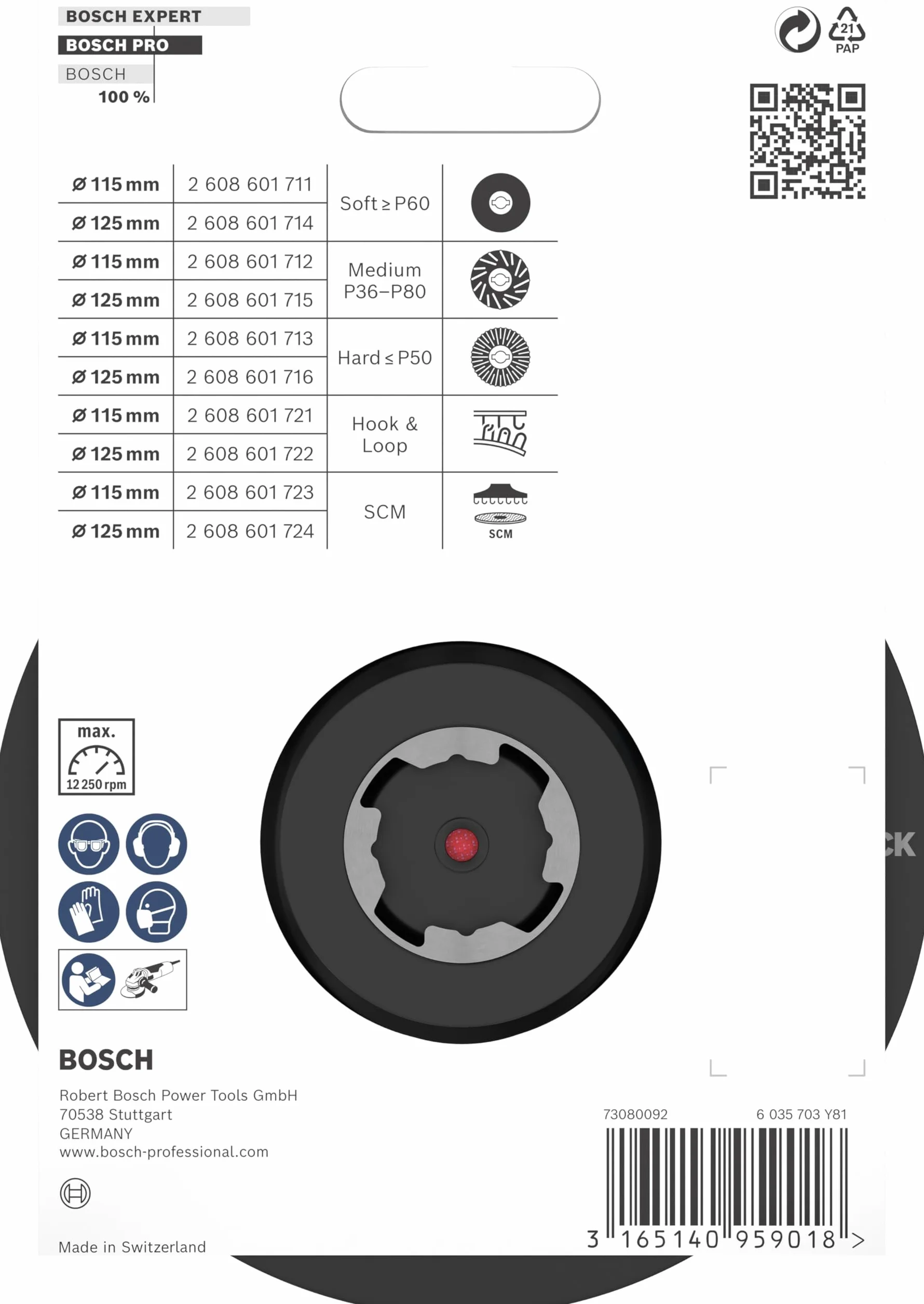 Bosch Plateau de Ponçage X-LOCK Ø 125 mm avec Système Auto-Agrippant