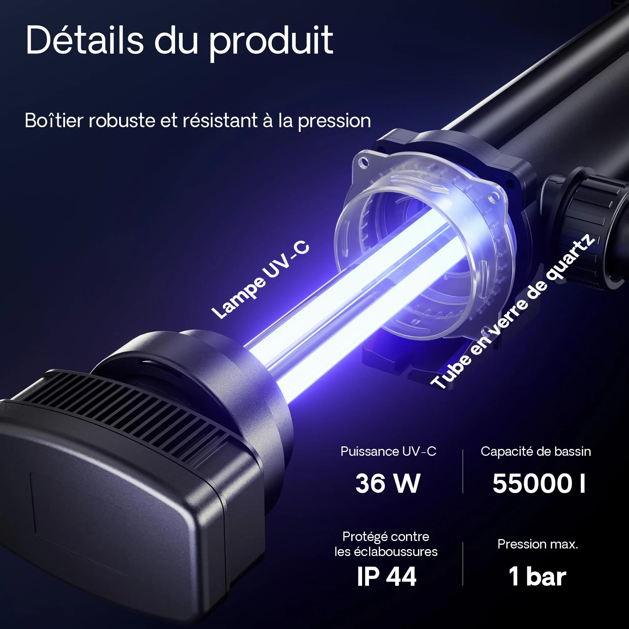 SunSun CBF-350C CUV-336 Filtre de bassin 90000 L Lampe UV UVC 36W Clarificateur Biologique