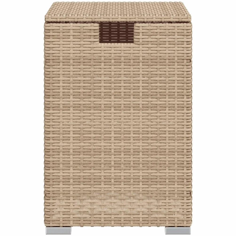 vidaXL Table de Couverture de Bouteille de Propane, Boîte de Rangement, Support de Jardin, Beige Résine Tressée