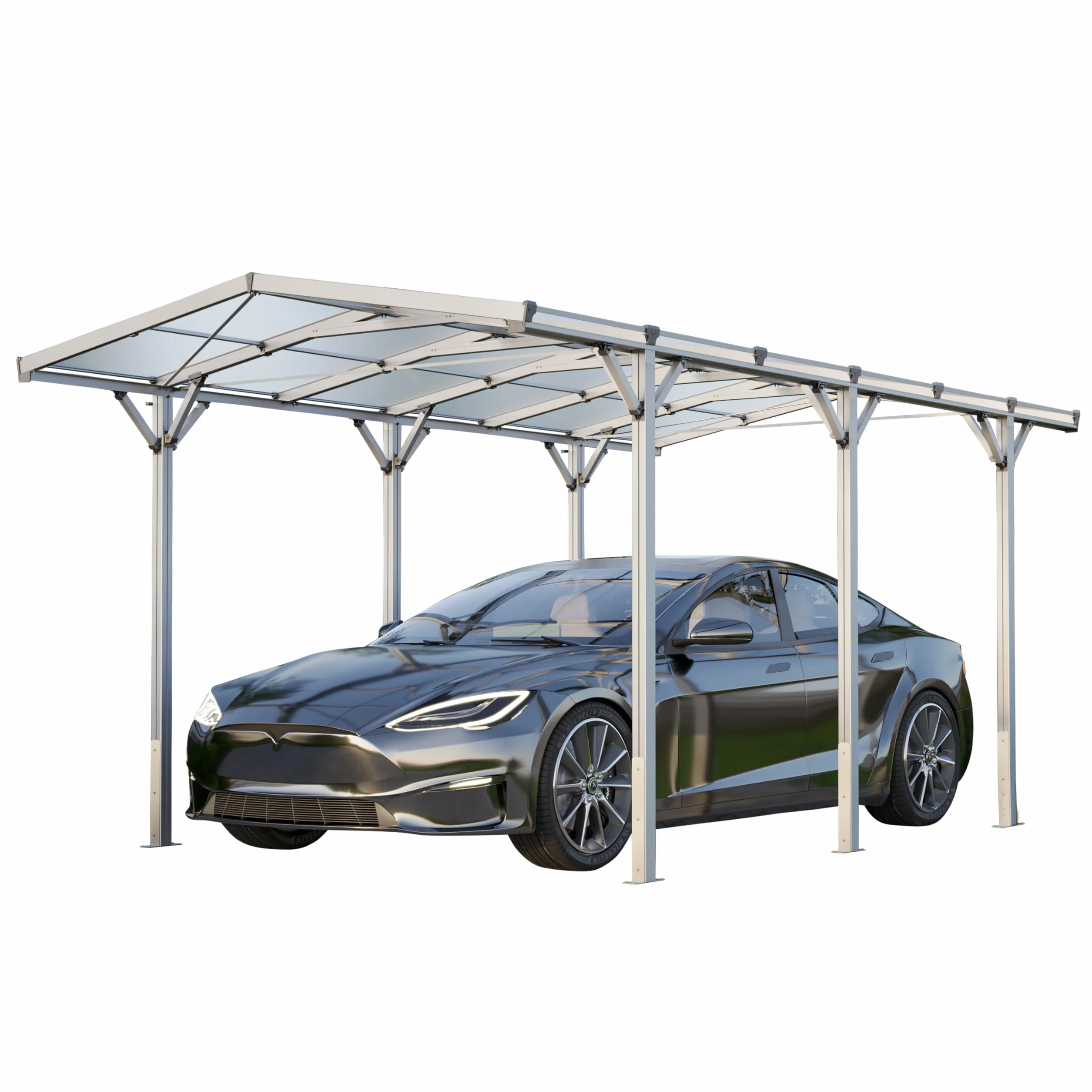GFP Carport 2,85x5,05m Abri de Voiture en Aluminium Abri Individuel de Voiture