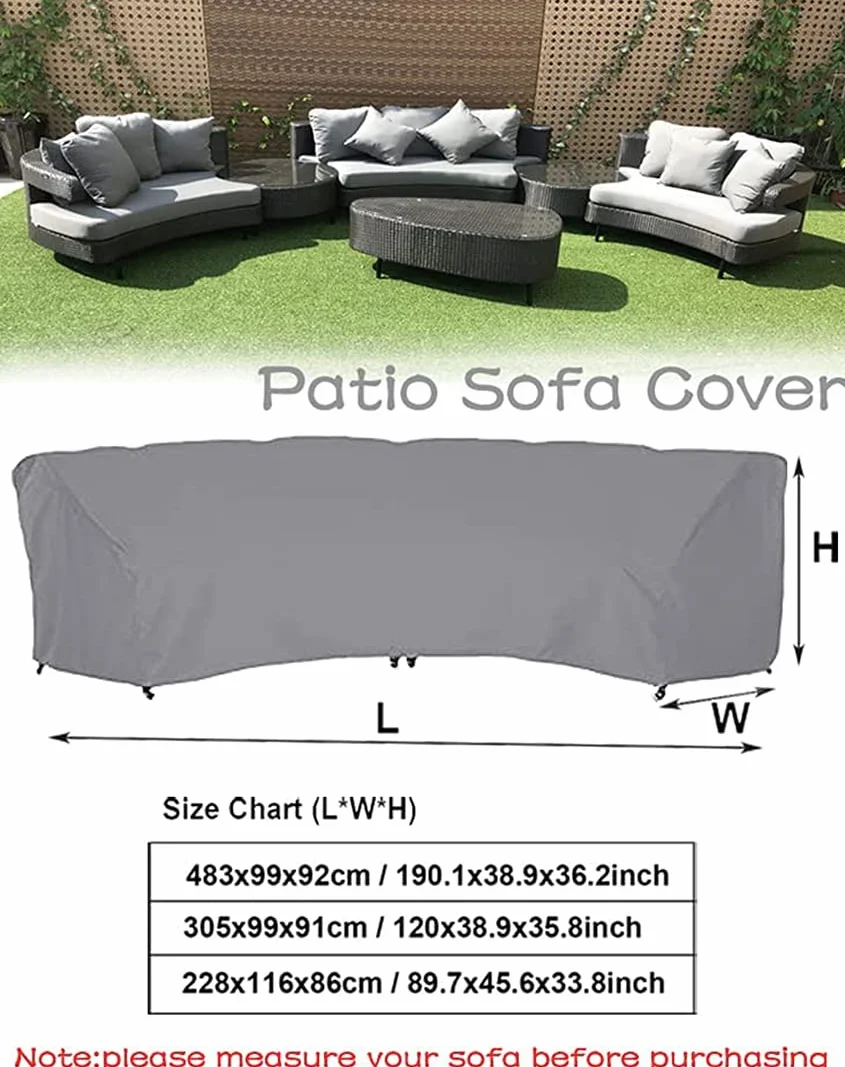 Housse de protection canapé sectionnel Oxford 420D imperméable extérieur jardin demi-lune