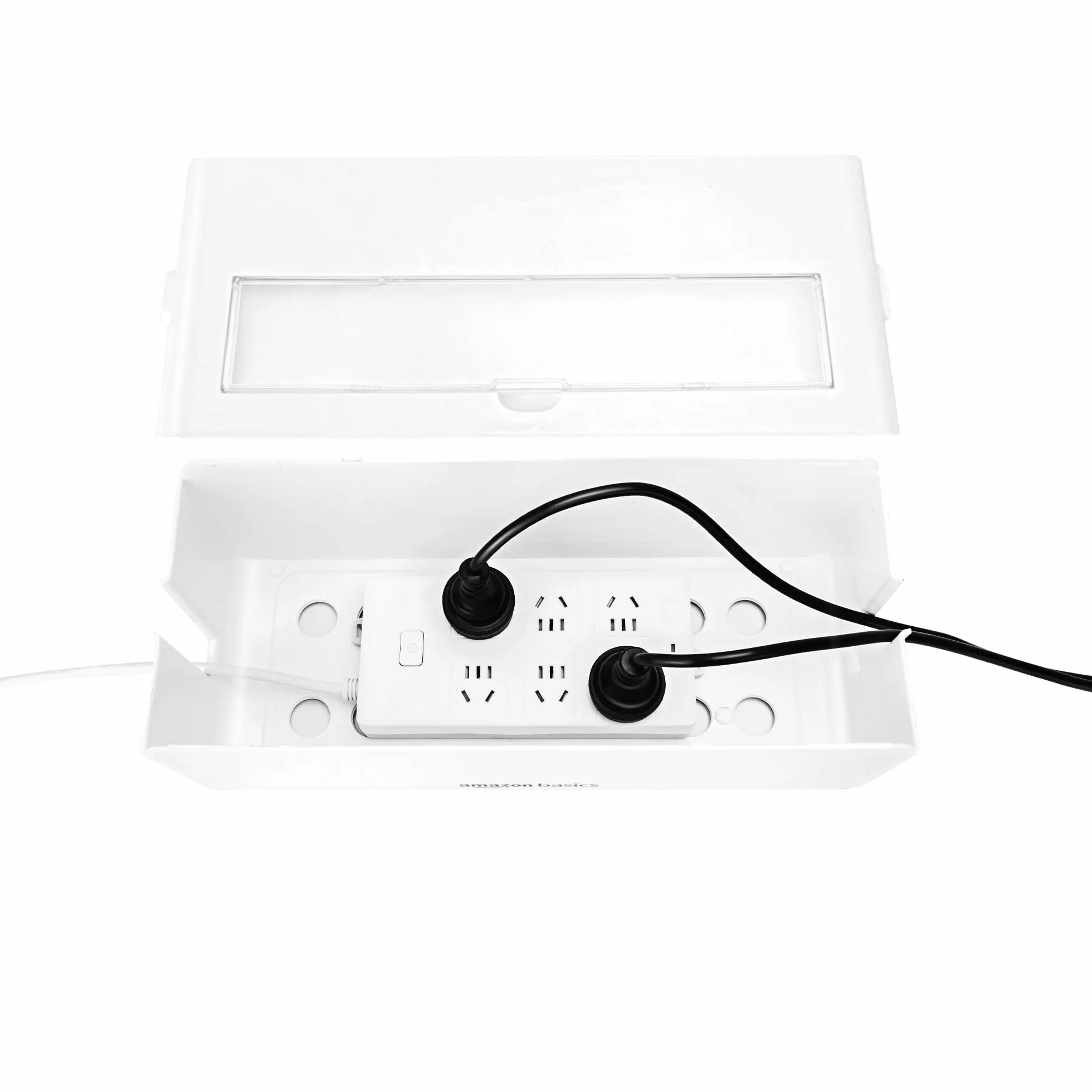 Amazon Basics Boîte de rangement pour câbles Grande blanc