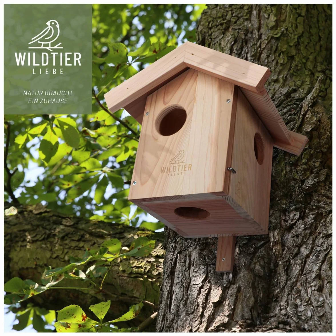 Cobel Nid pour écureuil en bois massif - Maison d'écureuil à suspendre pour jardin