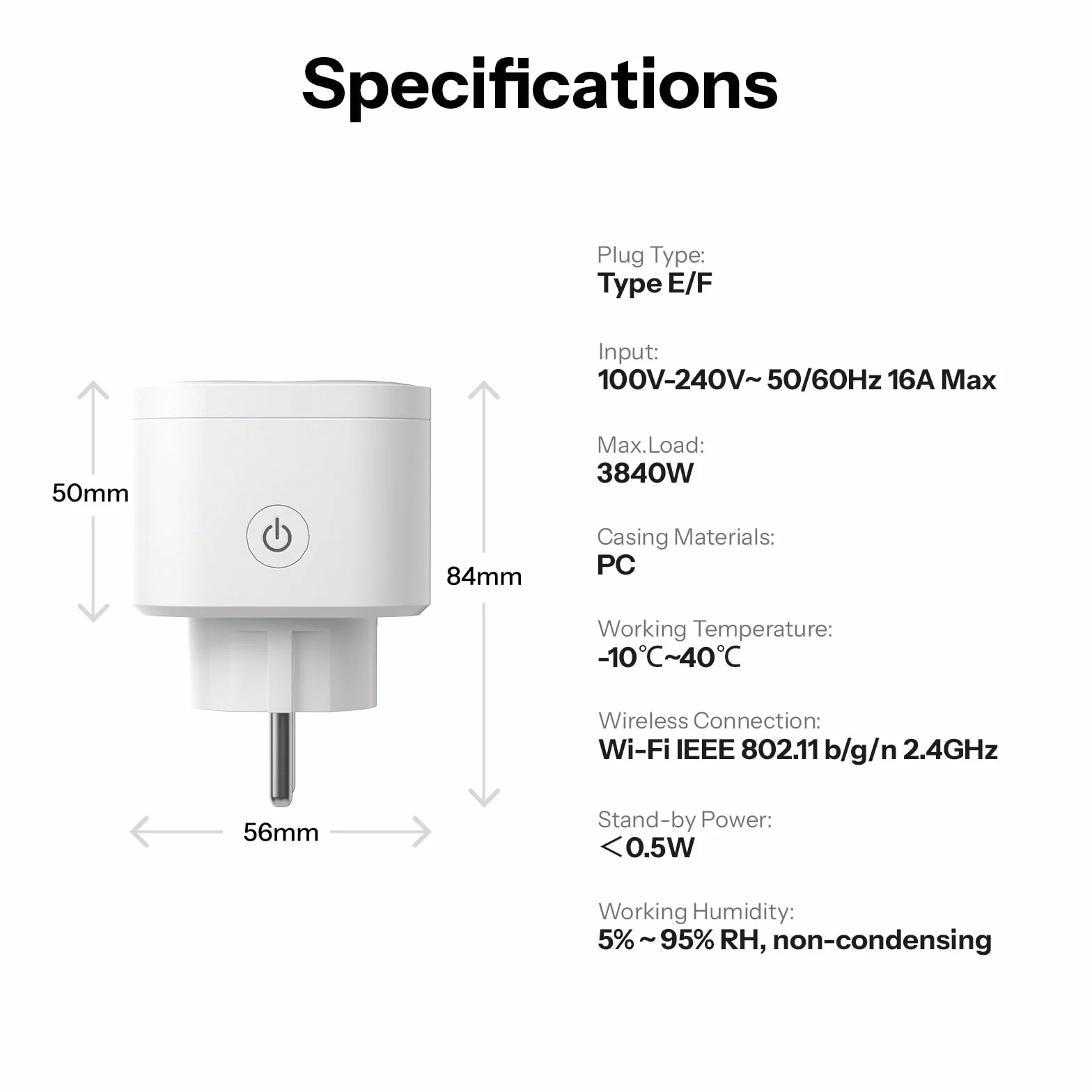 SONOFF S61s Prise Connectée WiFi 16A 3840W Compatible Matter Alexa Google Apple Home
