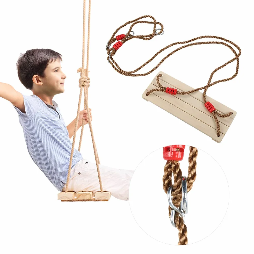 Balançoire en Bois 150 kg pour Adultes et Enfants