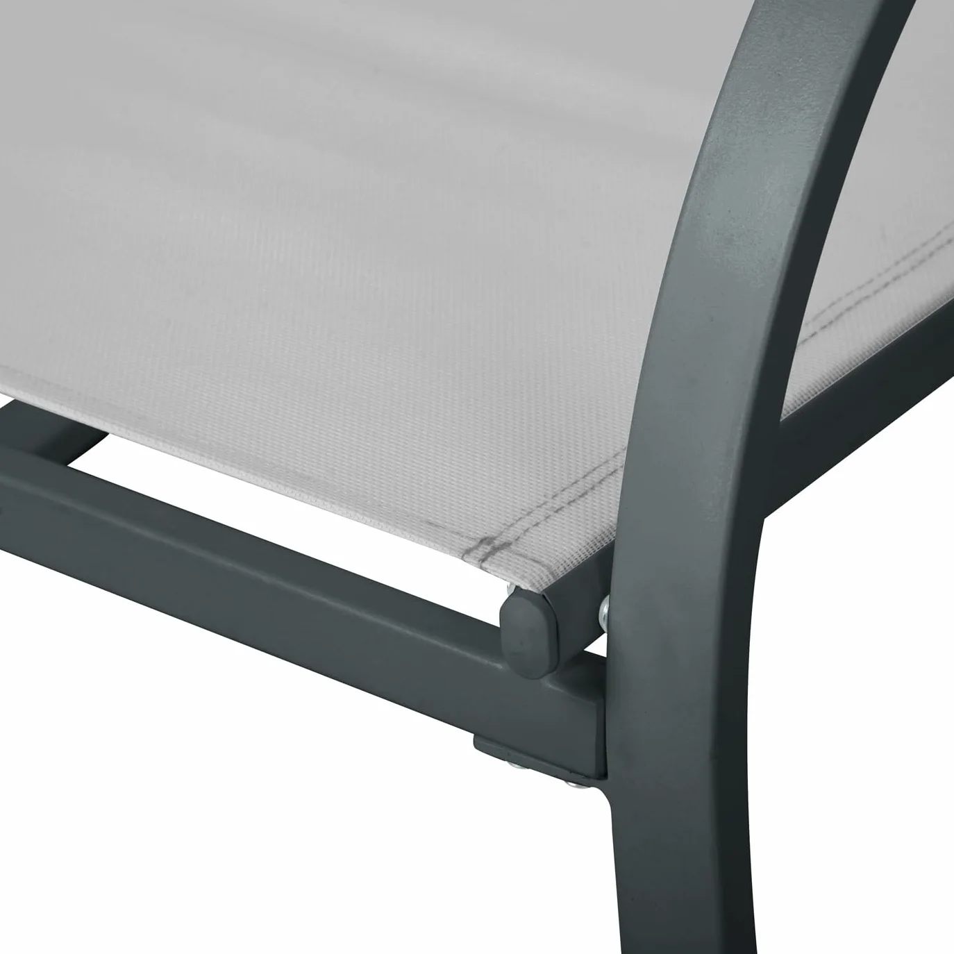 SVITA EIBY Fauteuil à bascule de luxe avec accoudoirs pour l'extérieur, gris clair/gris foncé
