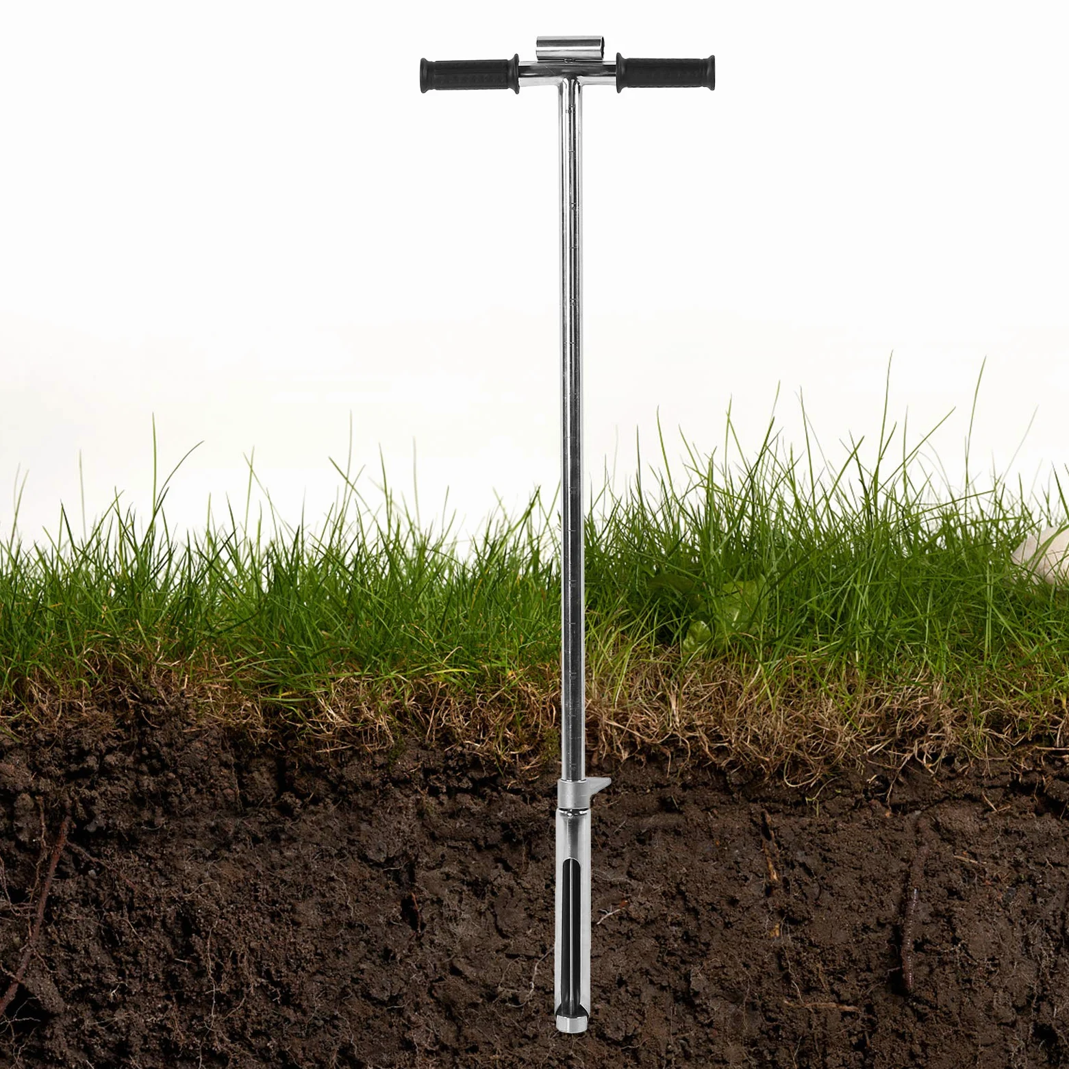 Fournitures de Ferme Tubulaires D'échantillonneur de Sol D'acier Inoxydable D'échantillonneur de Sonde de Sol Avec la Poignée de T-style pour la Pelouse de Jardin