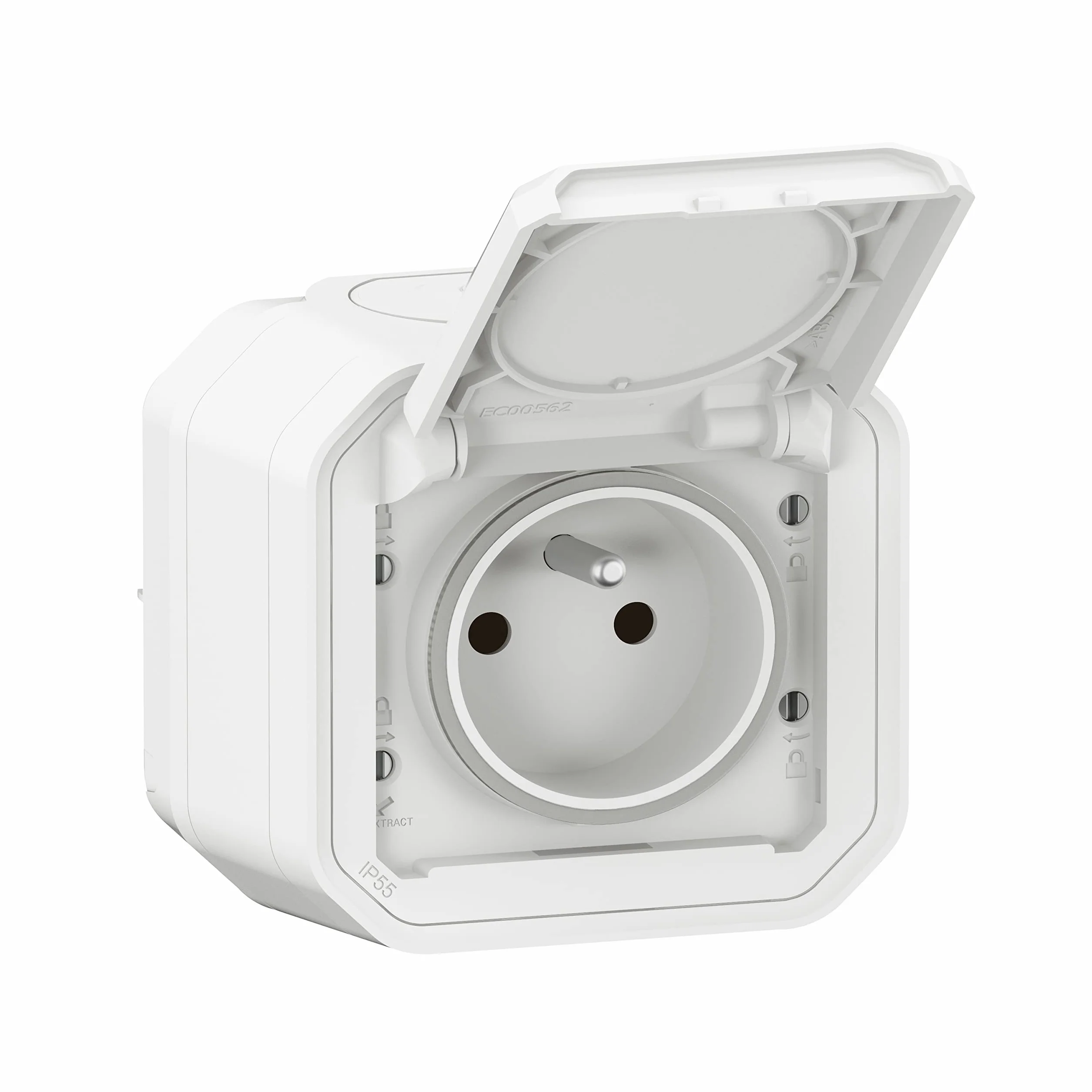 LEGRAND Prise Etanche IP55 Plexo 2P+T 16A Blanc Fabriqué En France