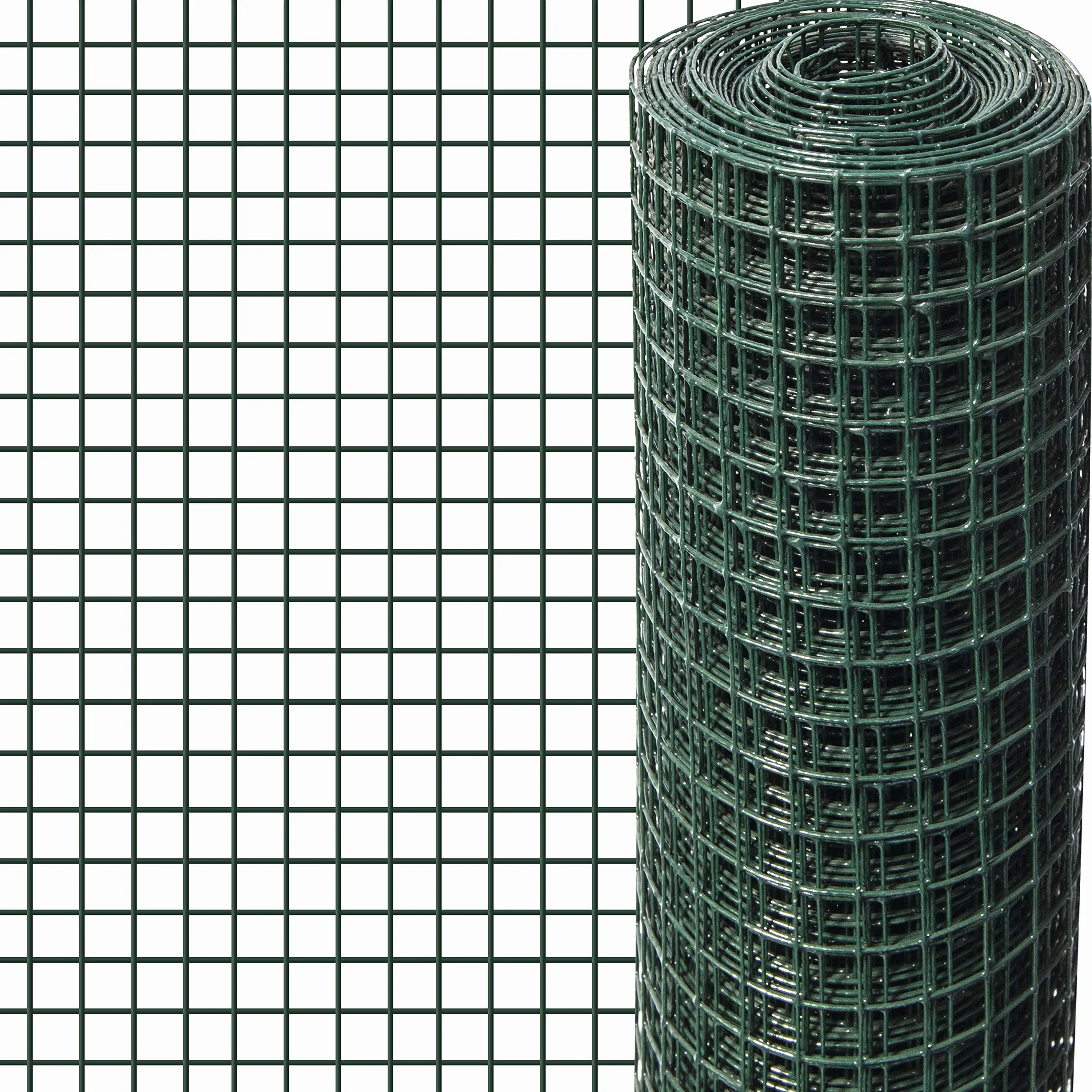 Windhager 79067 Grille métallique gainée de Plastique pour parterres surélevées pour volières, enclos pour Petits Animaux Vert Maille 6,3 mm, 2,5 x 0,5 x 0,9 mm